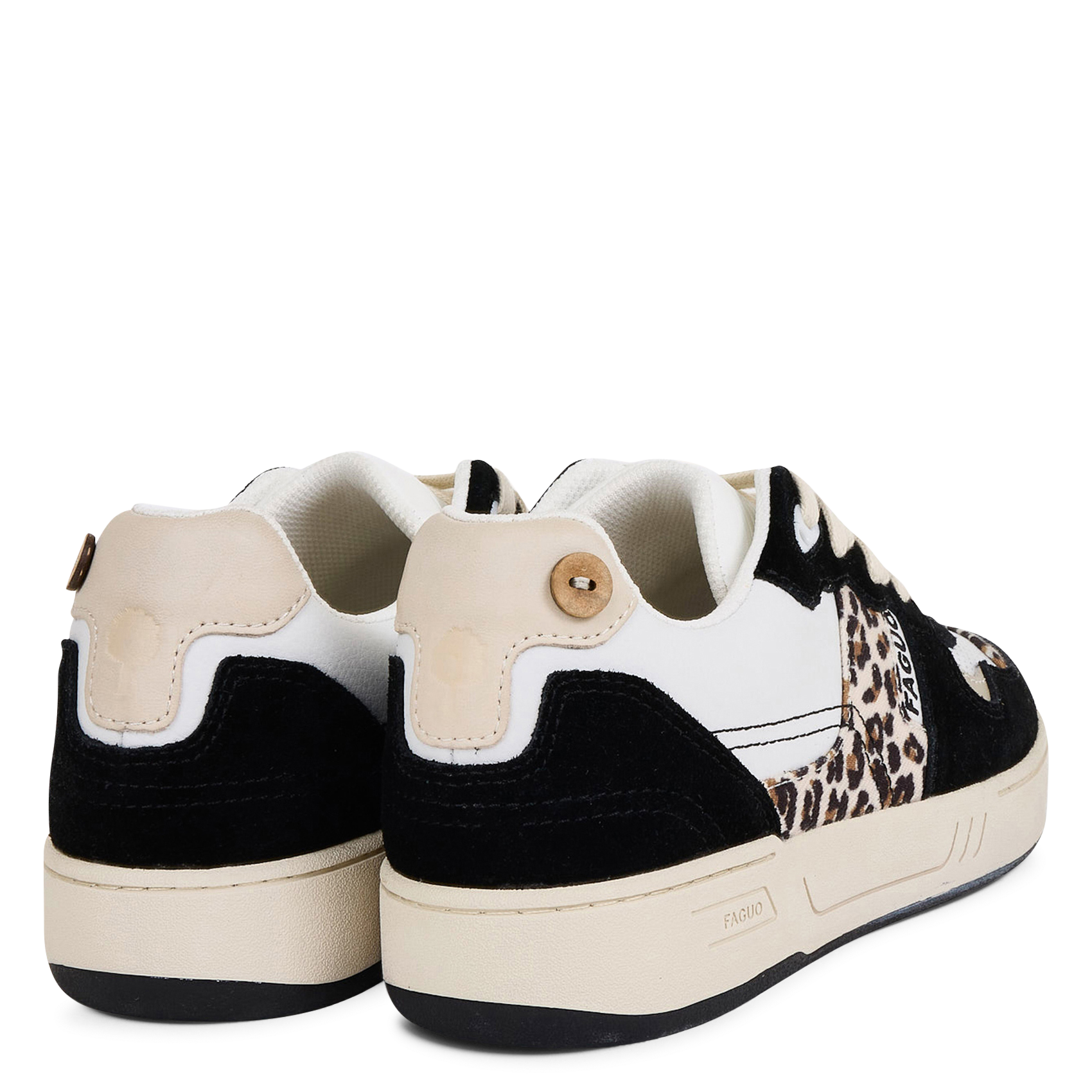 Niedrige Sneaker aus Leder-Mix FAGUO Weiss