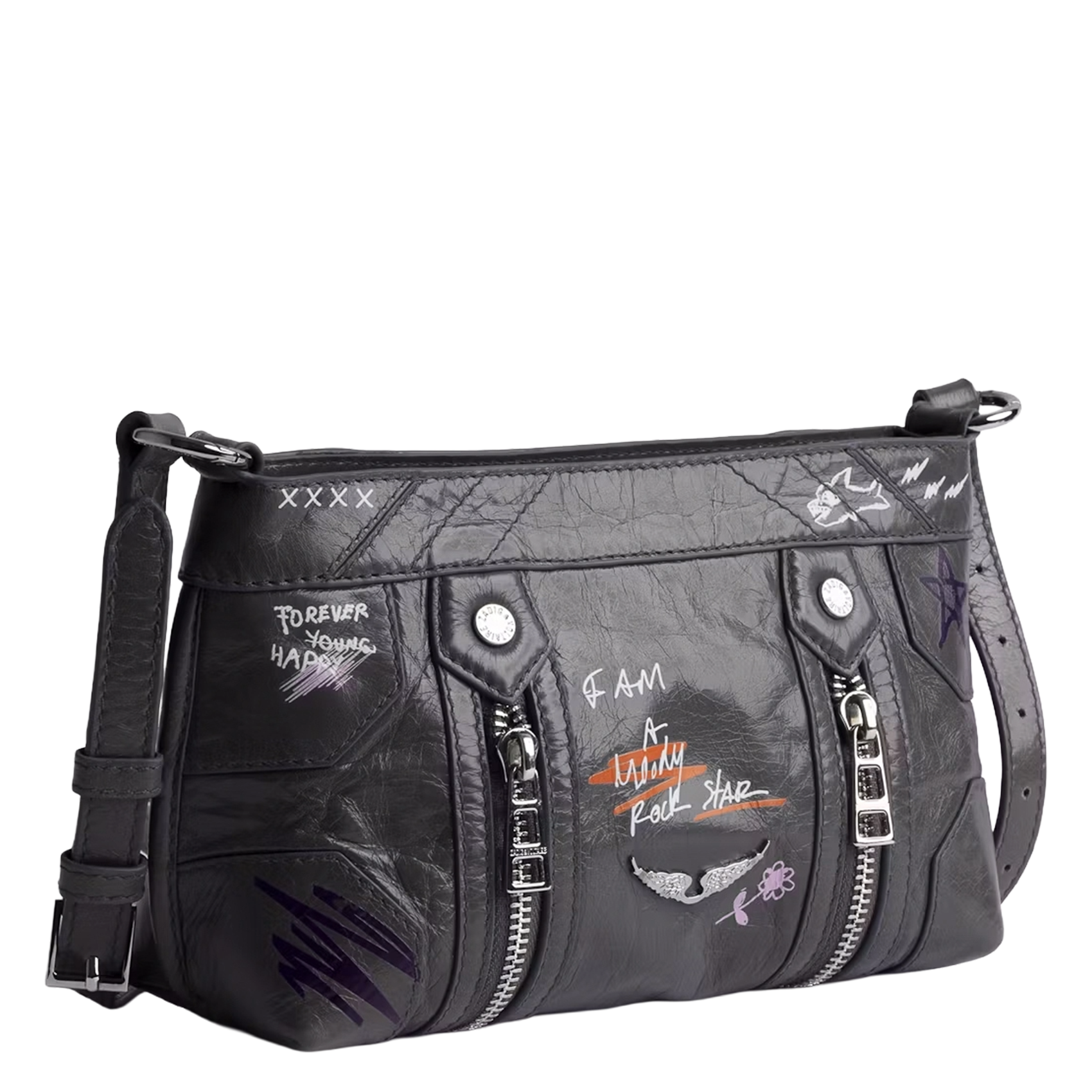 Leather crossbody bag ZADIG&VOLTAIRE Grey