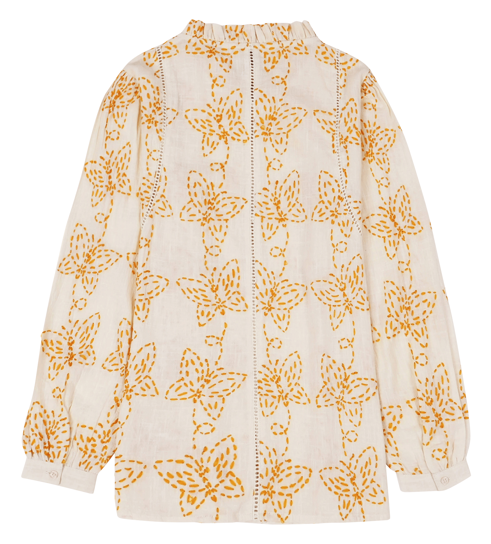 Loose-fit printed cotton blouse WILD Beige