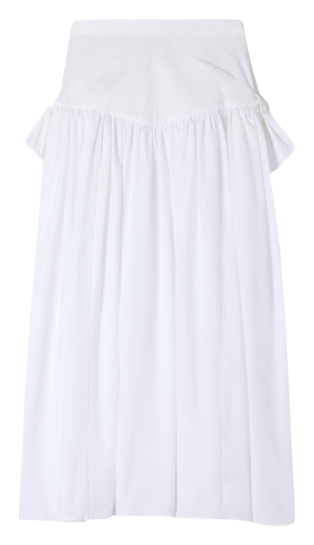 Lange, uitlopende, katoenen rok SANDRO Wit