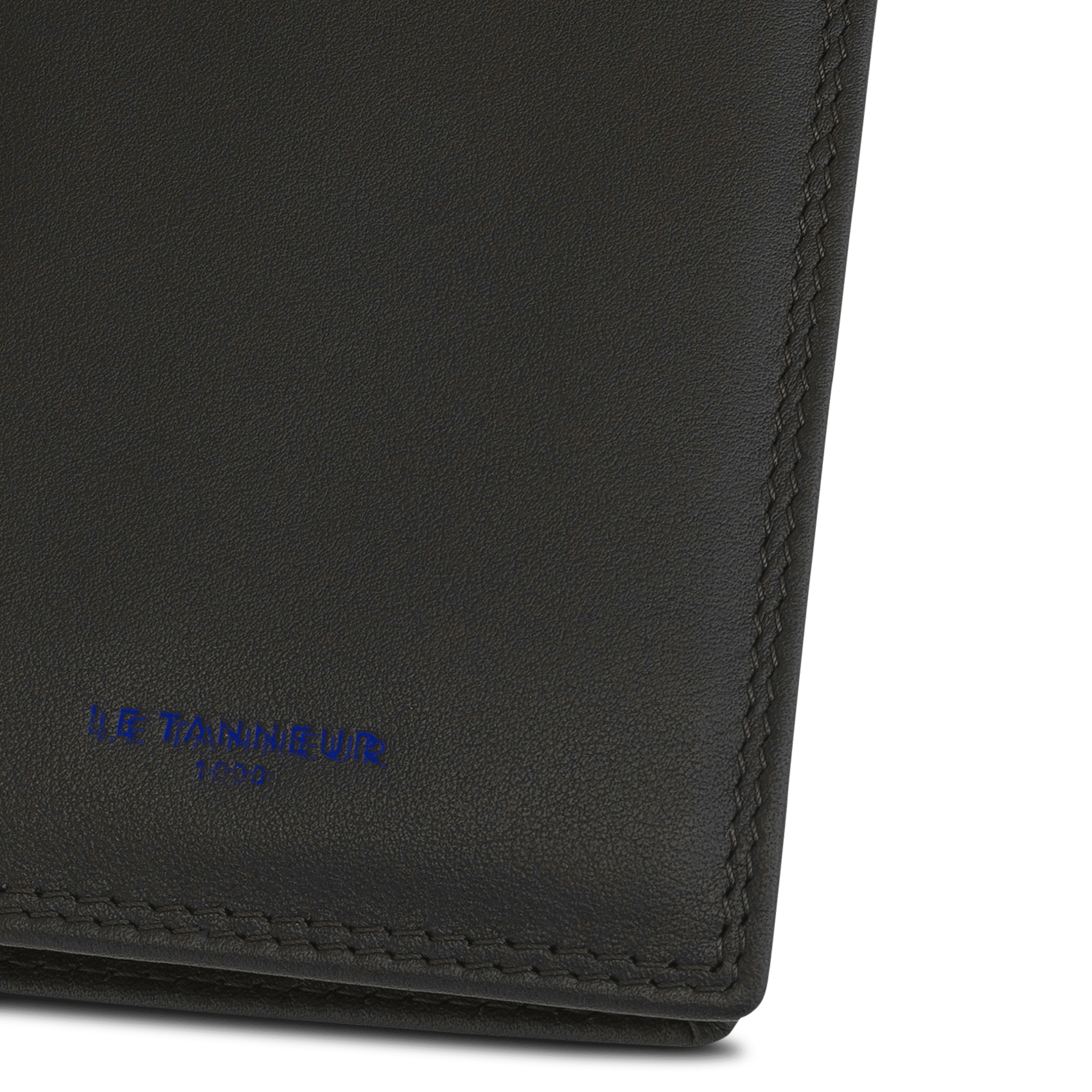 Effen leren kaarthouder LE TANNEUR Zwart
