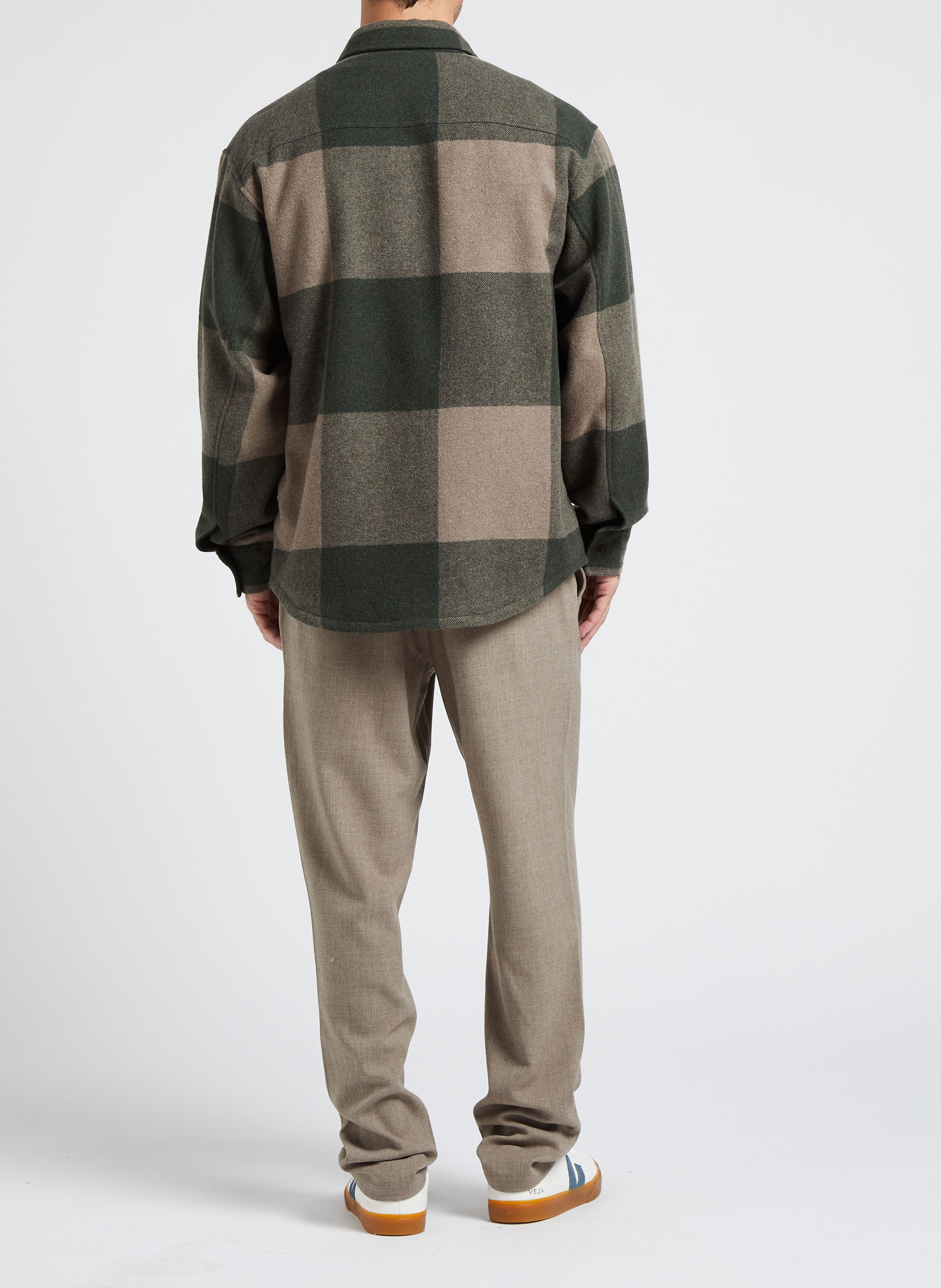 Chemise col classique à carreaux en laine mélangée  LES DEUX Multicolore