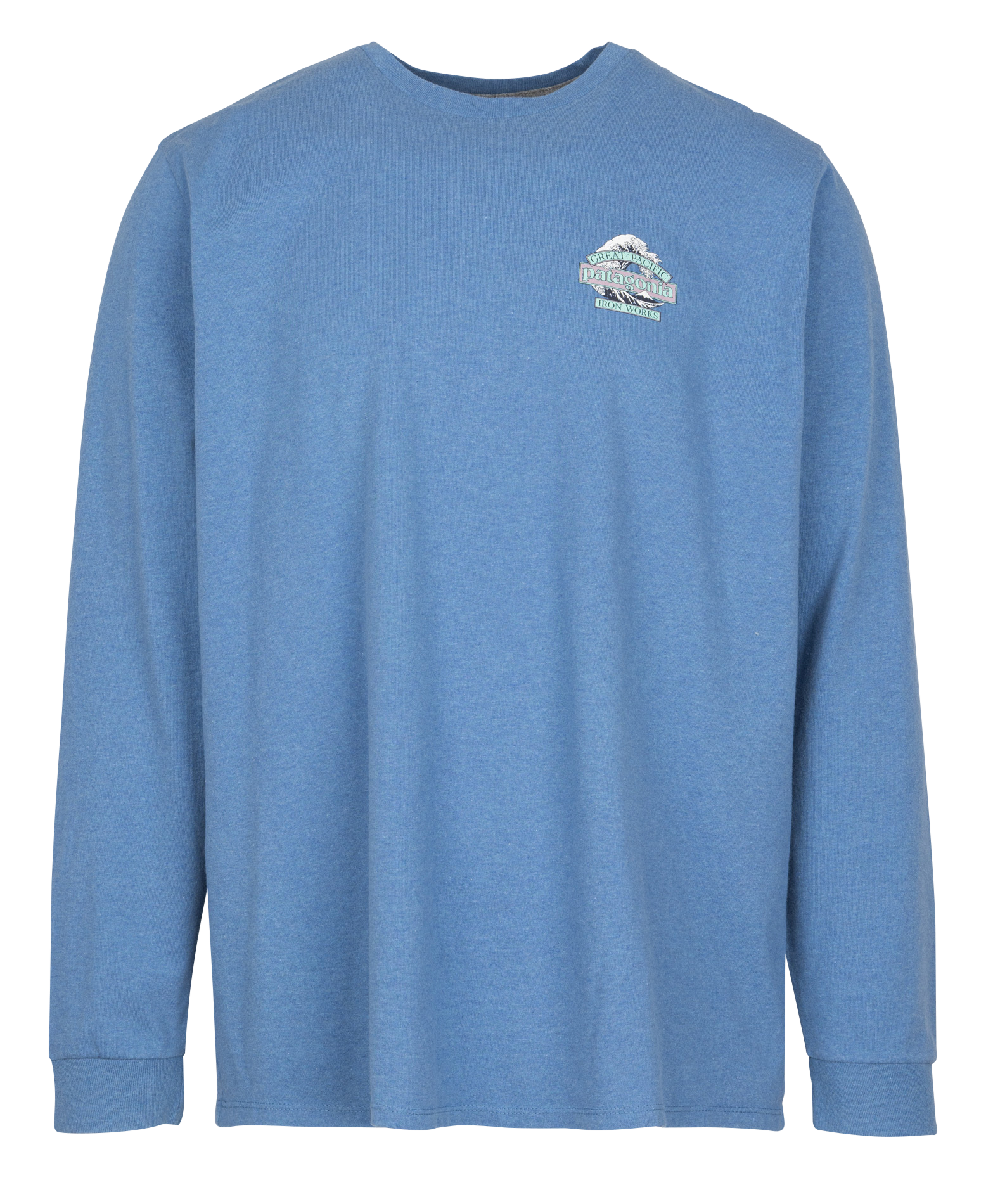 Straight recycled cotton-blend round-neck T-shirt PATAGONIA Blue