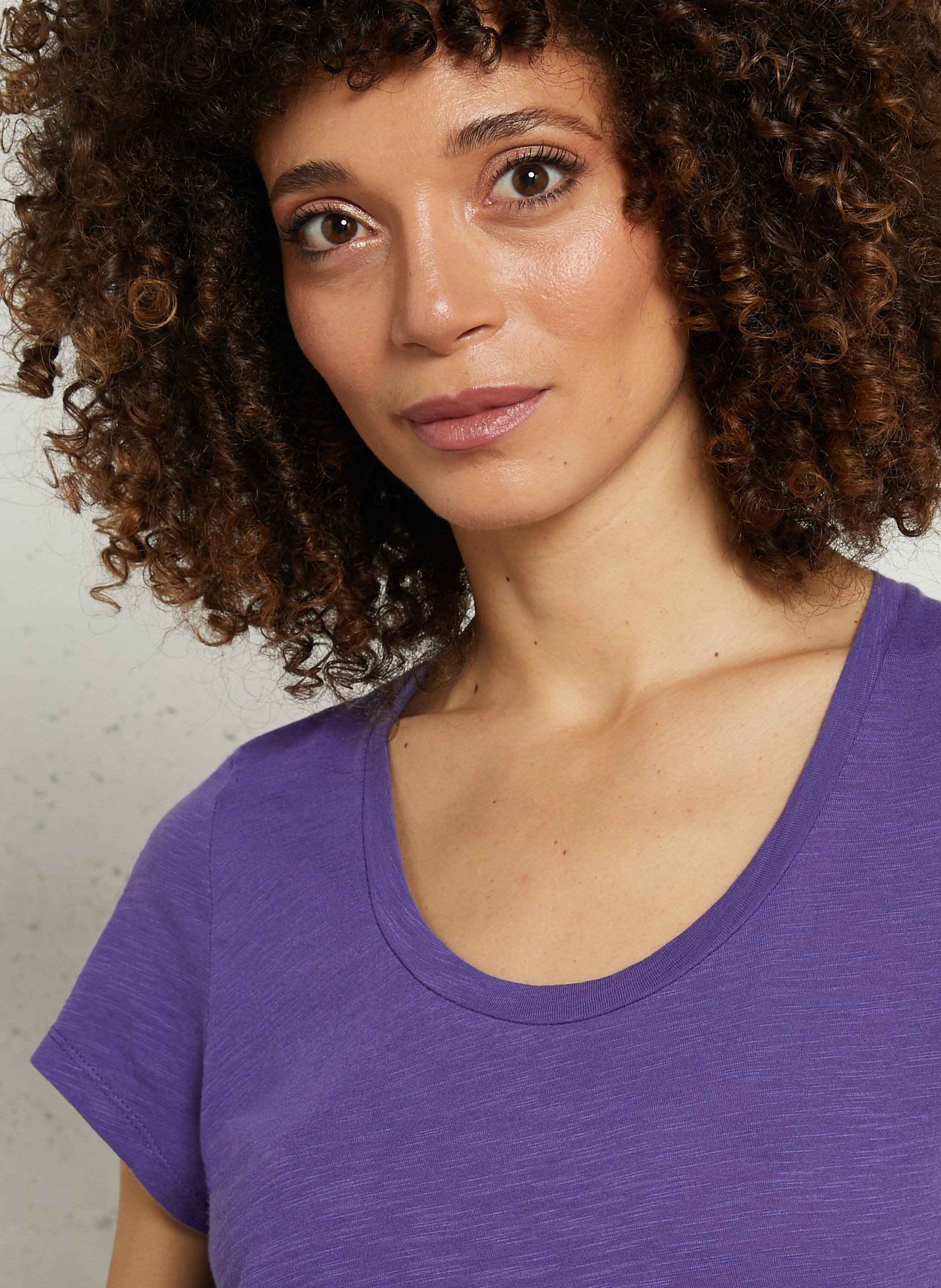 Tee-shirt col rond en coton mélangé AMERICAN VINTAGE Violet