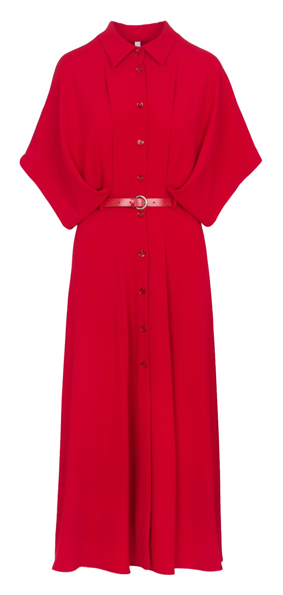Long dress with classic collar IMPERIAL Red