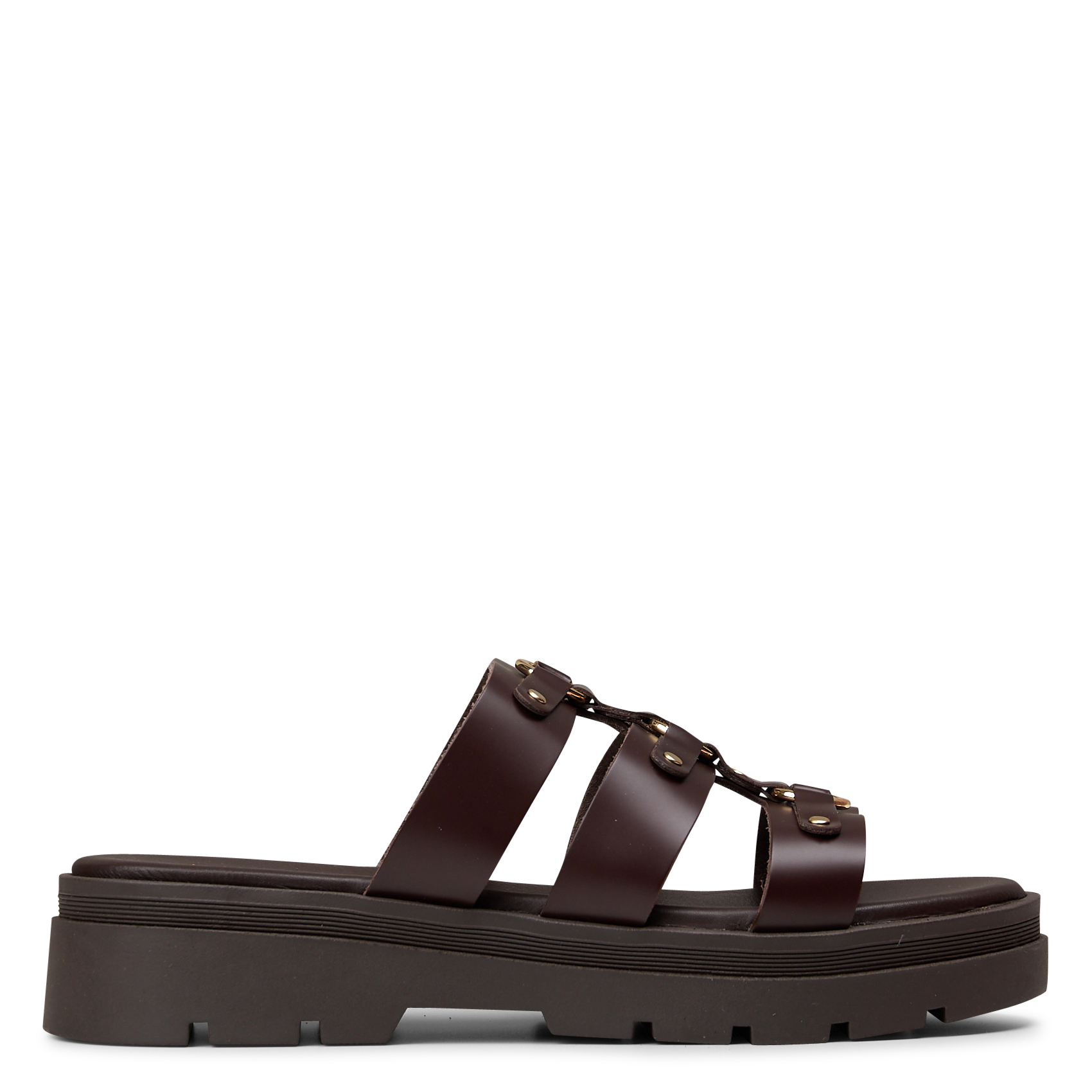 Flat calfskin leather sandals JB MARTIN