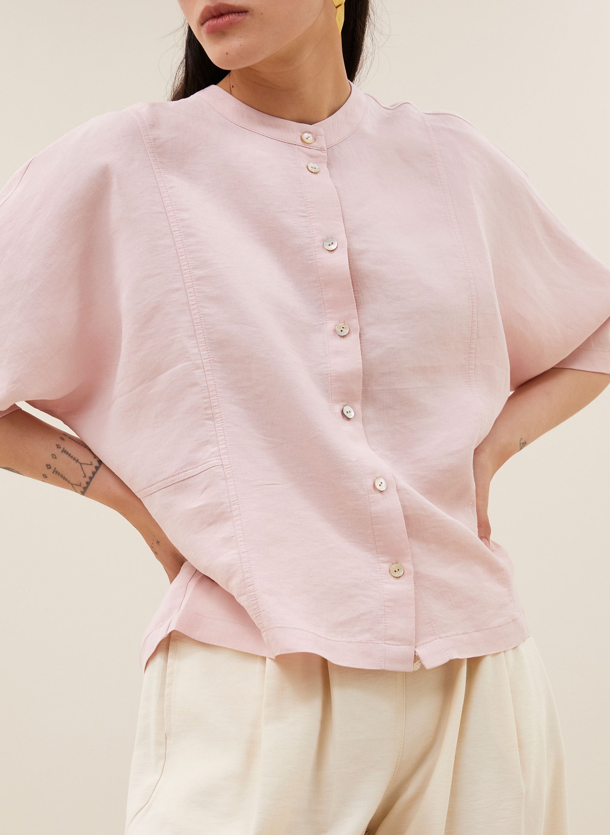 Blouse met ronde hals BY BAR Roze