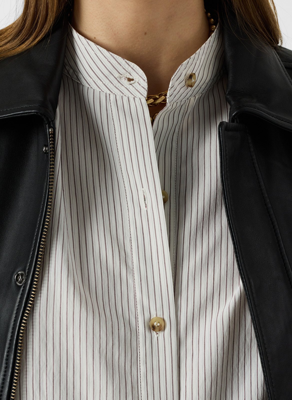 Chemise col rond ample rayée GERARD DAREL Beige