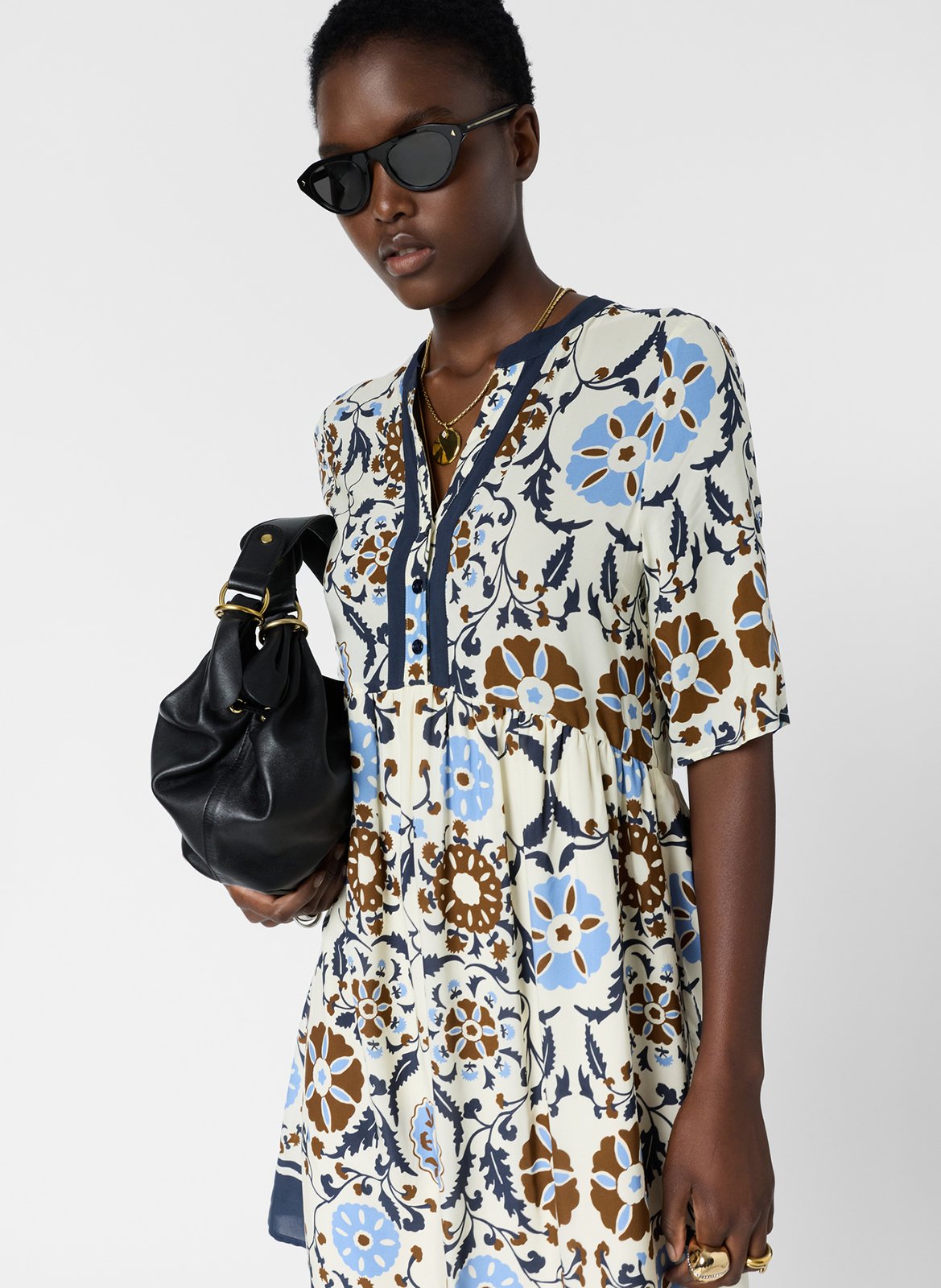 Kurzkleid aus Viskose-Mix GERARD DAREL Beige