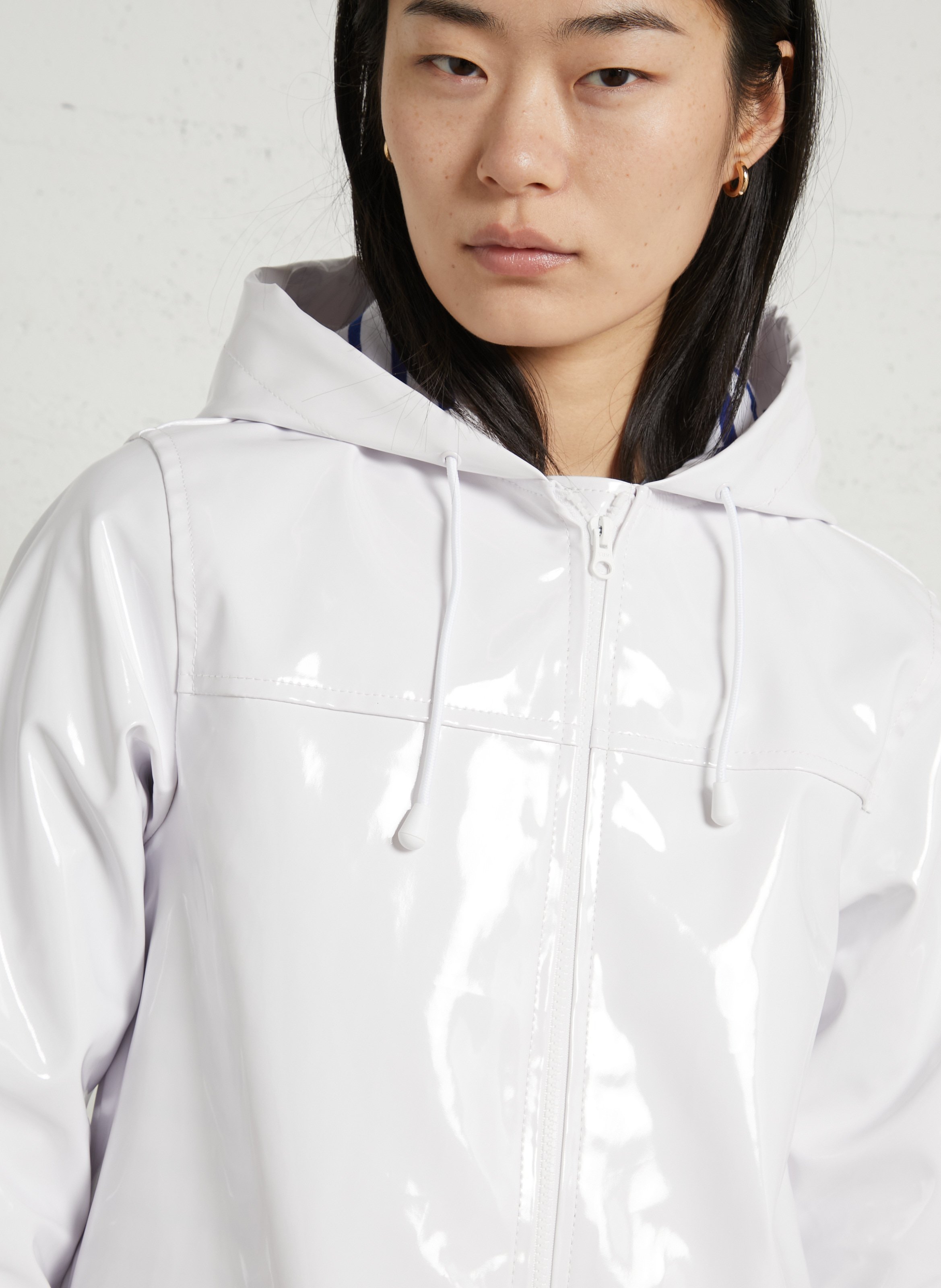 Waxed straight parka with hood ARMOR LUX White