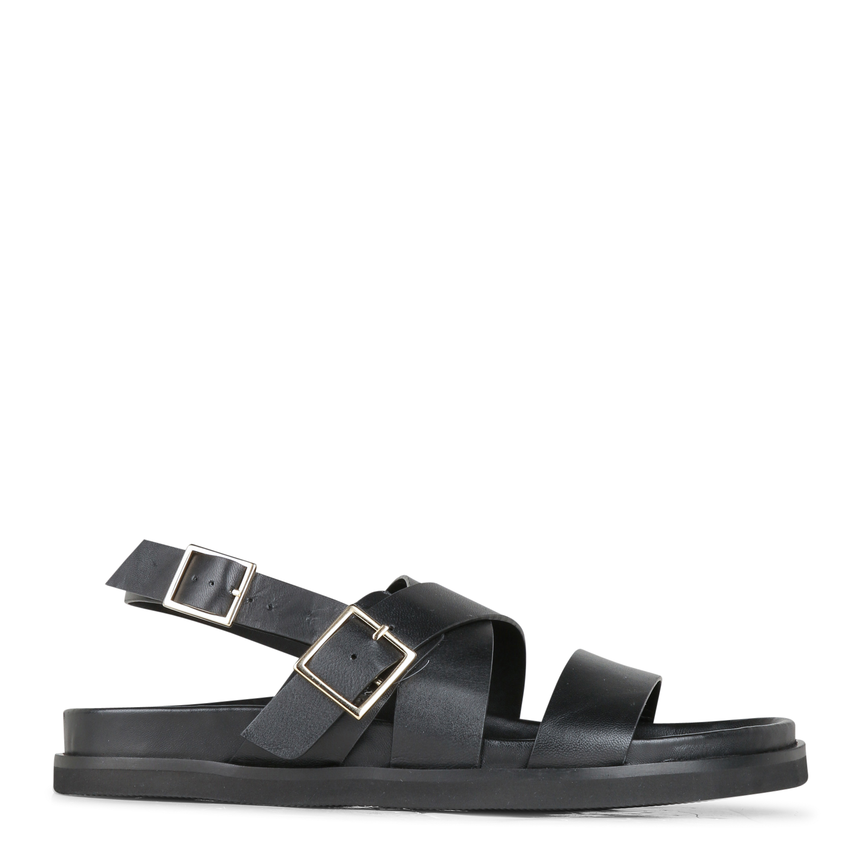 Avarca Berlin - Flache Ledersandalen mit Samt BOBBIES