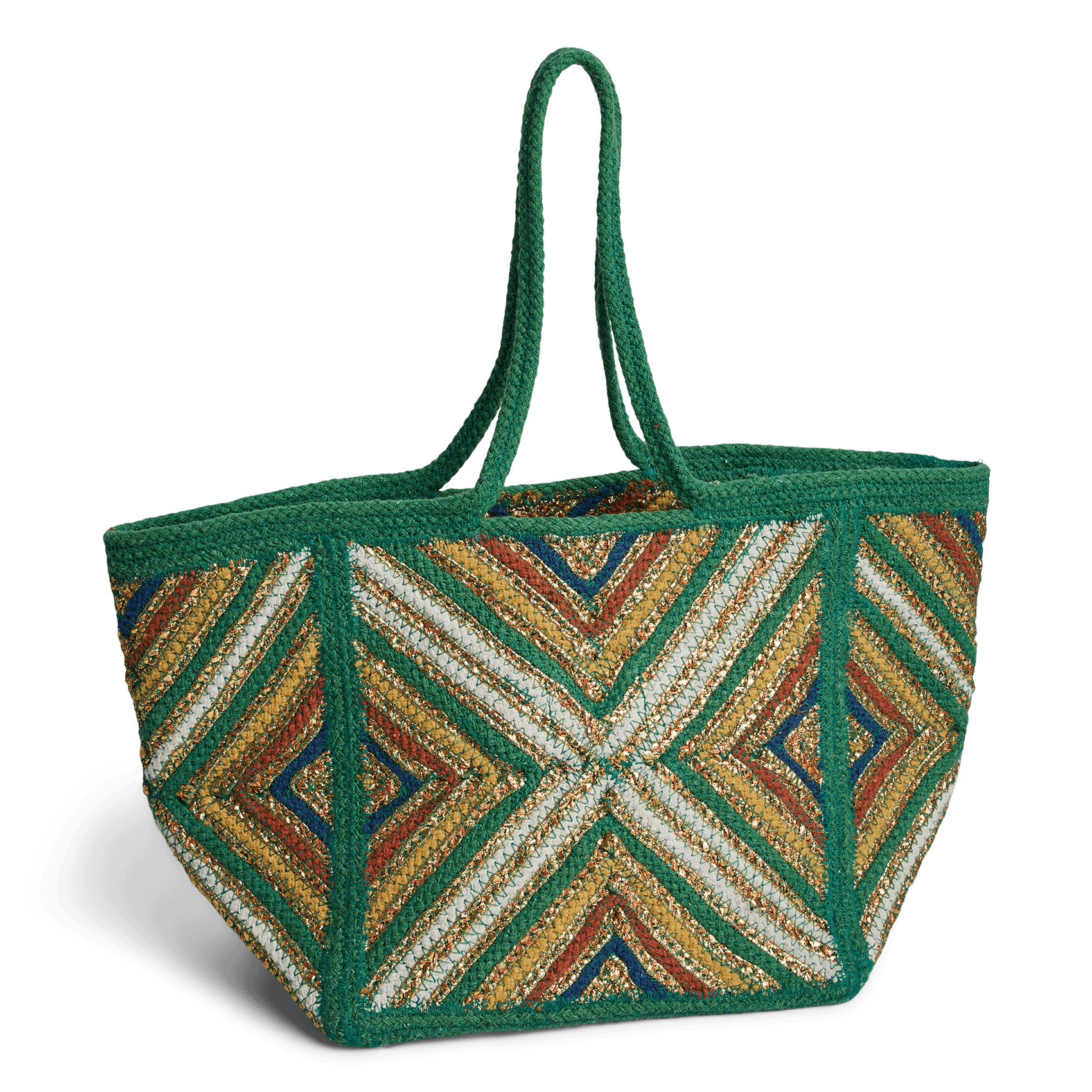 Shopper tas van jute PIECES Groen