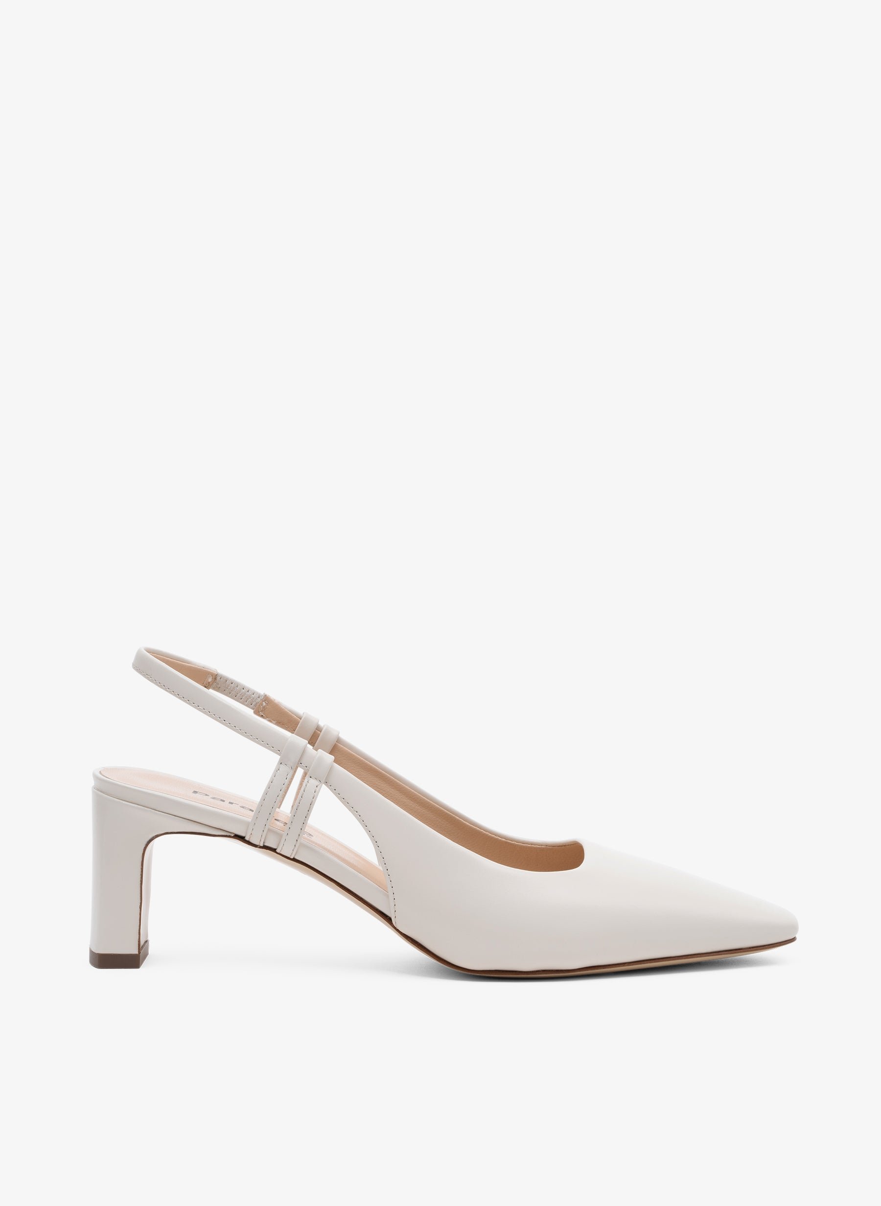 Latte smooth leather slingback PARALLELE PARIS White