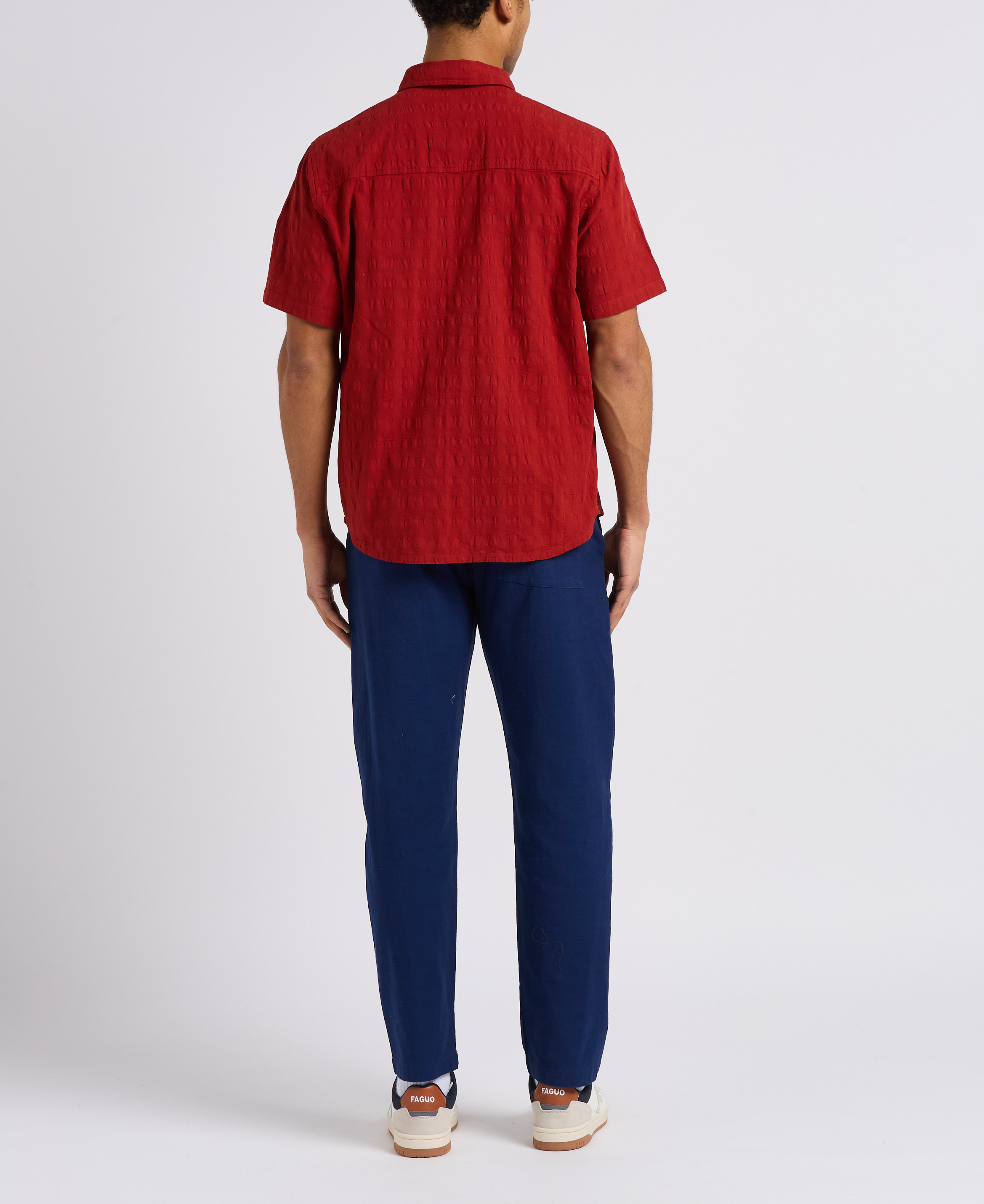 Chemise col classique en coton bio THINKING MU Orange