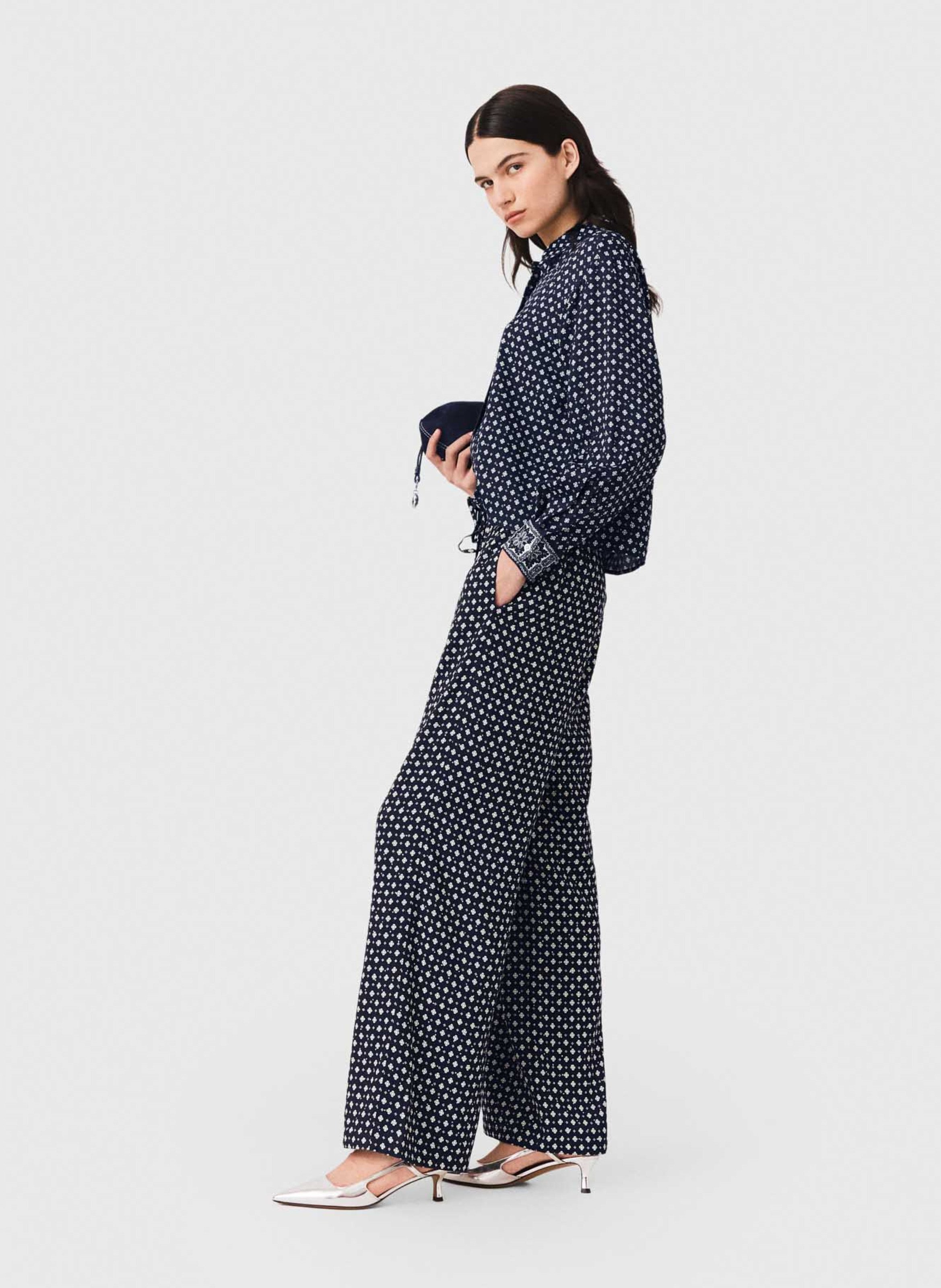 Wide-leg spotted trousers MAJE Blue