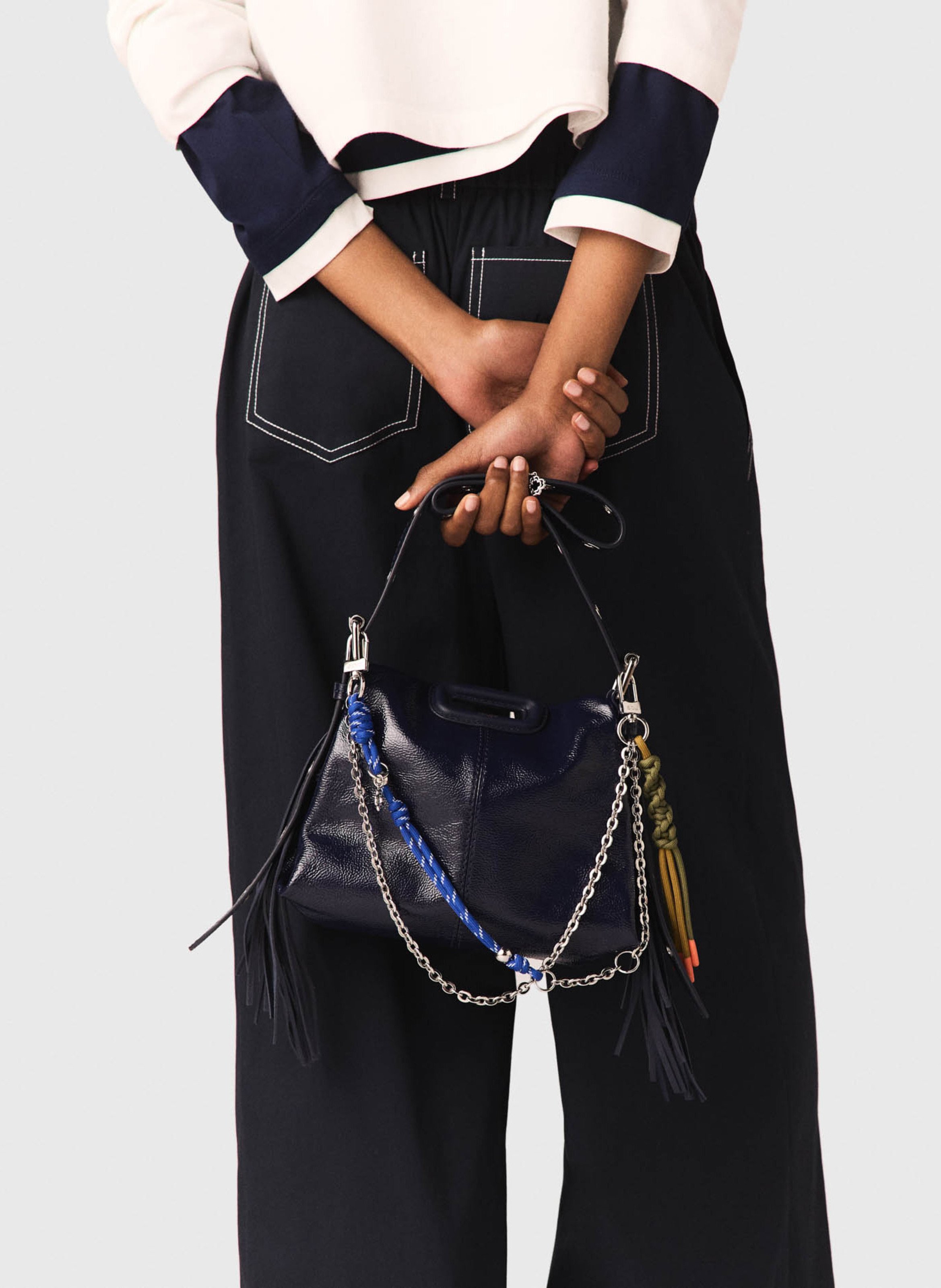 Pantalon large en coton mélangé MAJE Bleu