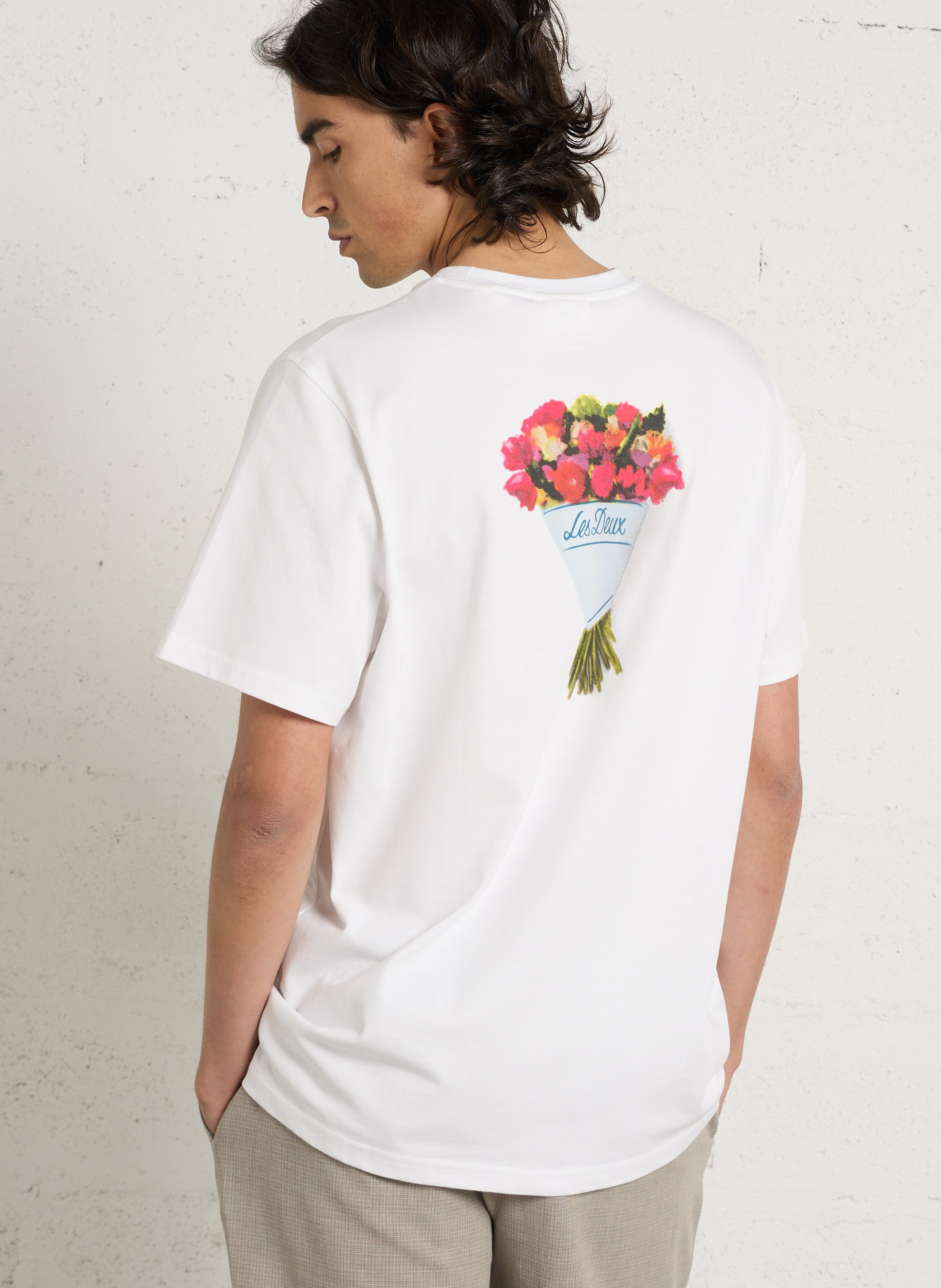 Gerader Bio-Baumwoll-T-Shirt LES DEUX Weiss