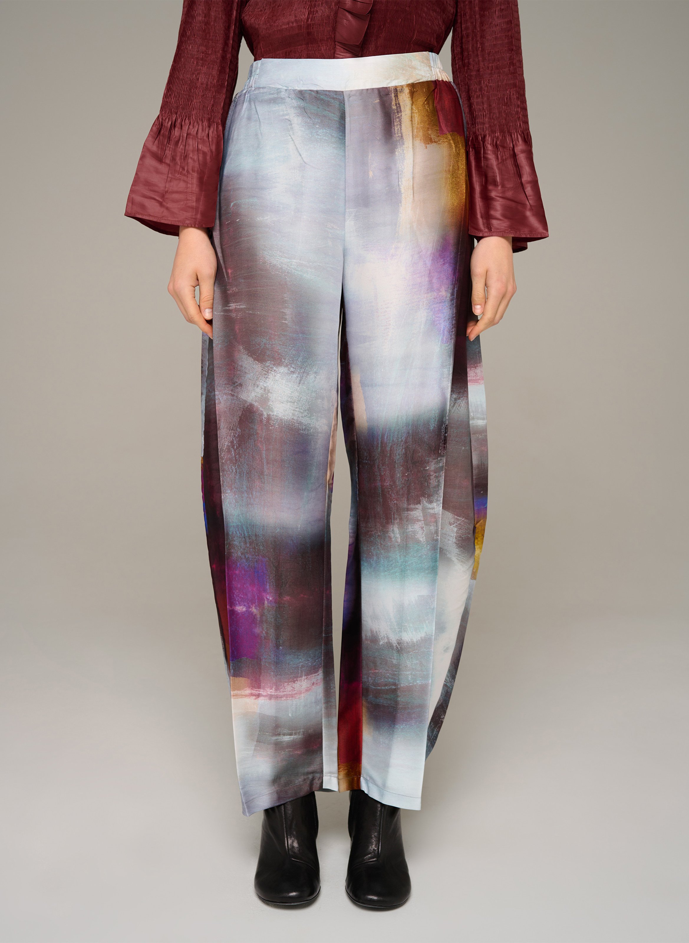 Printed wide-leg pants COTELAC Blue
