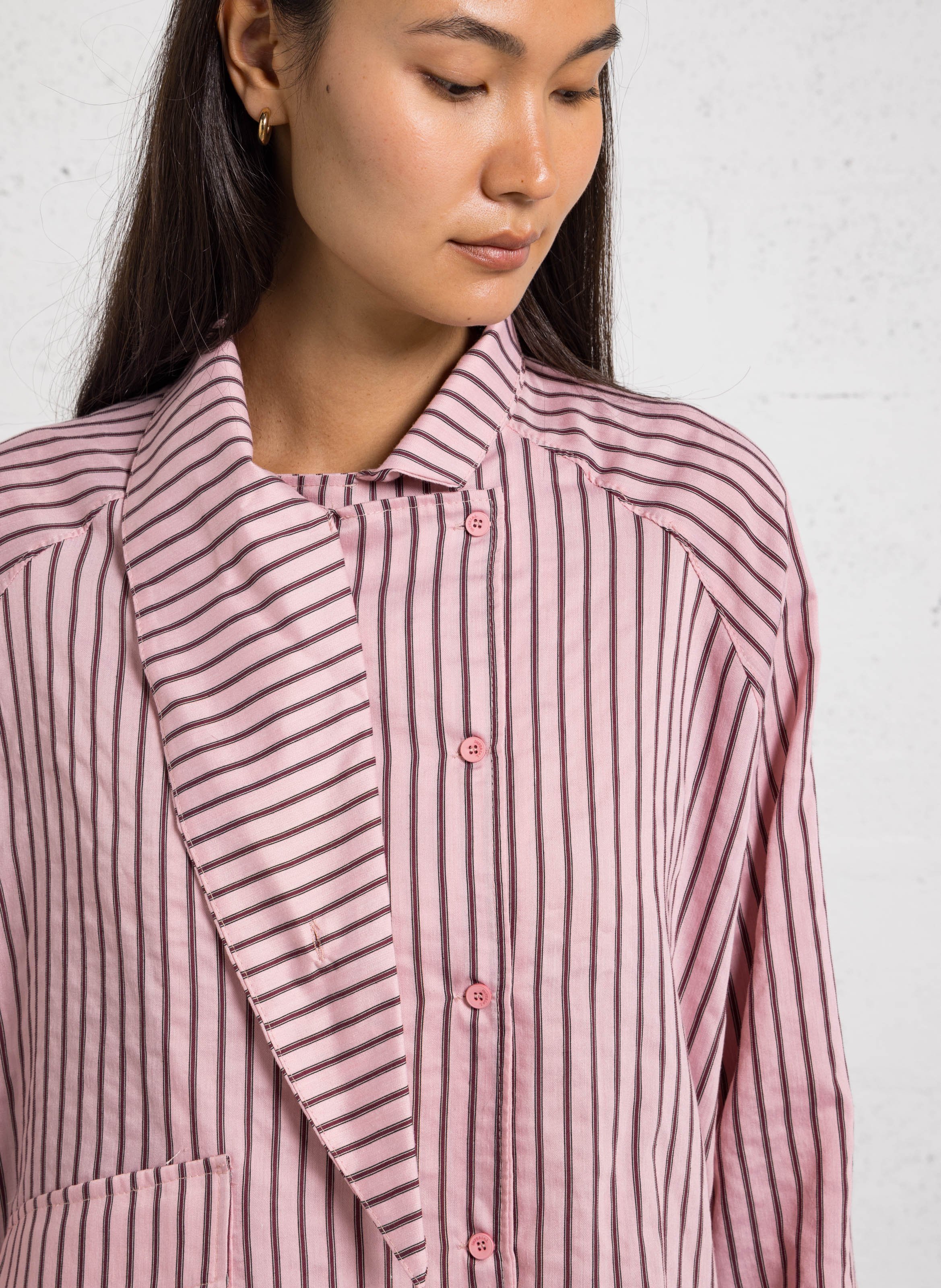 Chemise asymétrique col montant IMPERIAL Rose