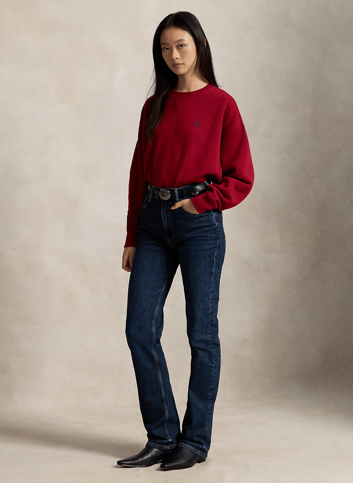 Rundhals-Sweatshirt aus Baumwoll-Mix | Rot POLO RALPH LAUREN Damen