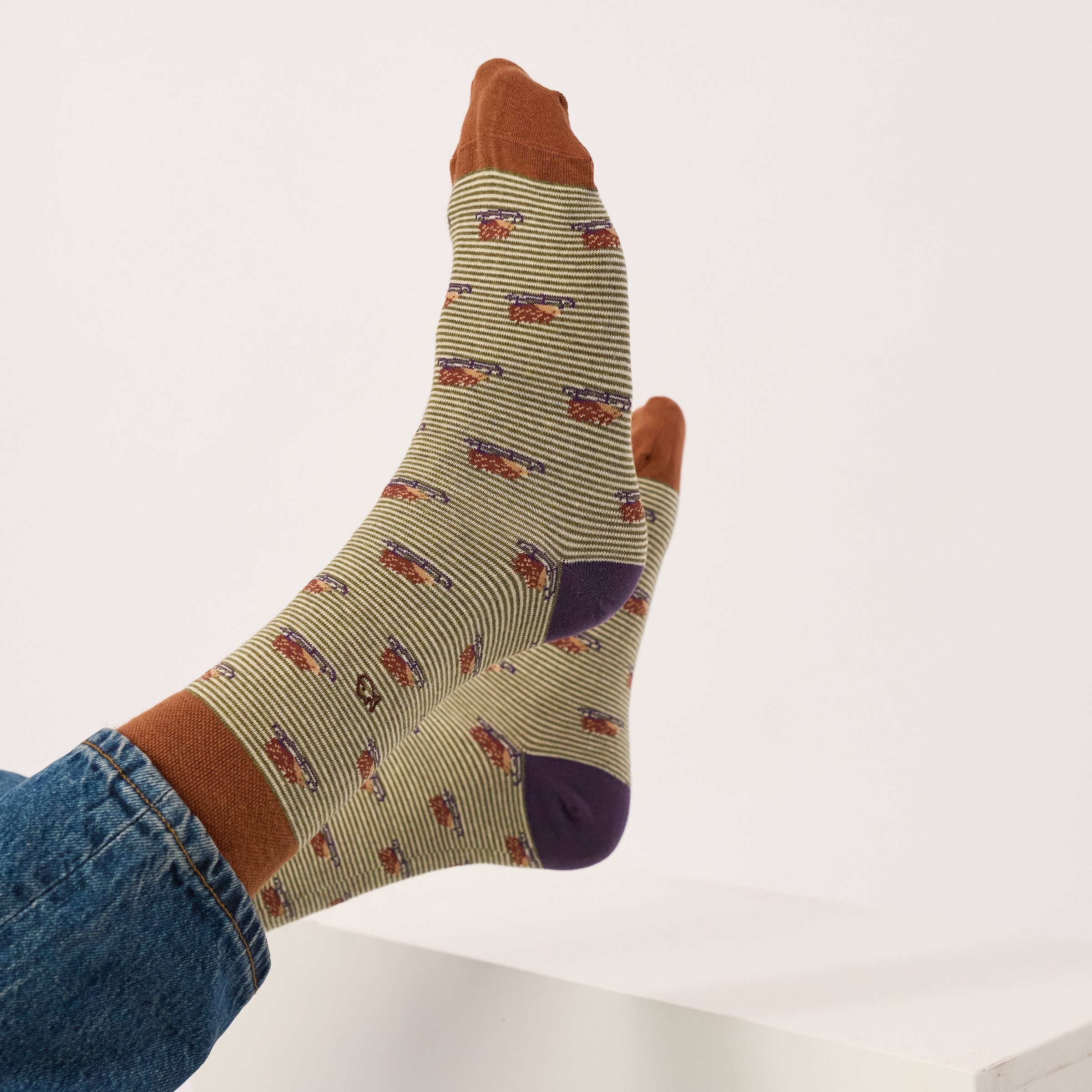 Combed Cotton Animal Socks BILLYBELT Khaki