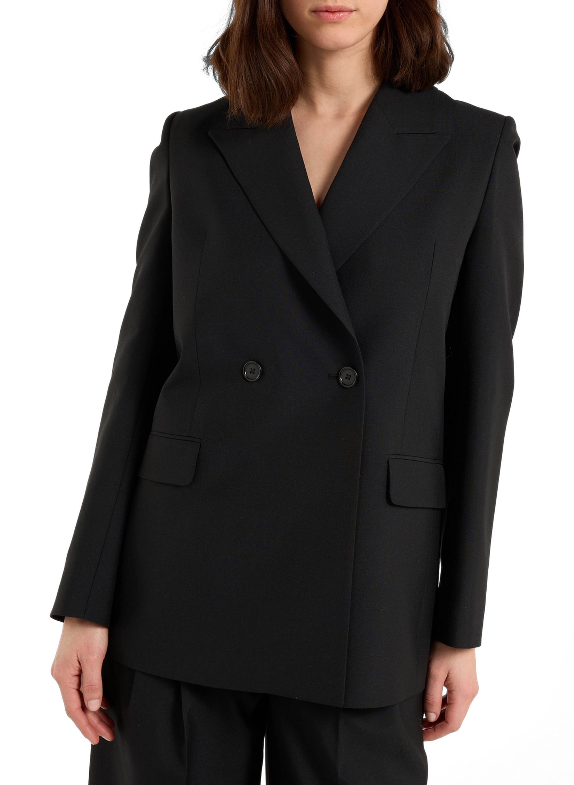Tailored blazer jacket in mixed wool blend SAISON 1865 Black