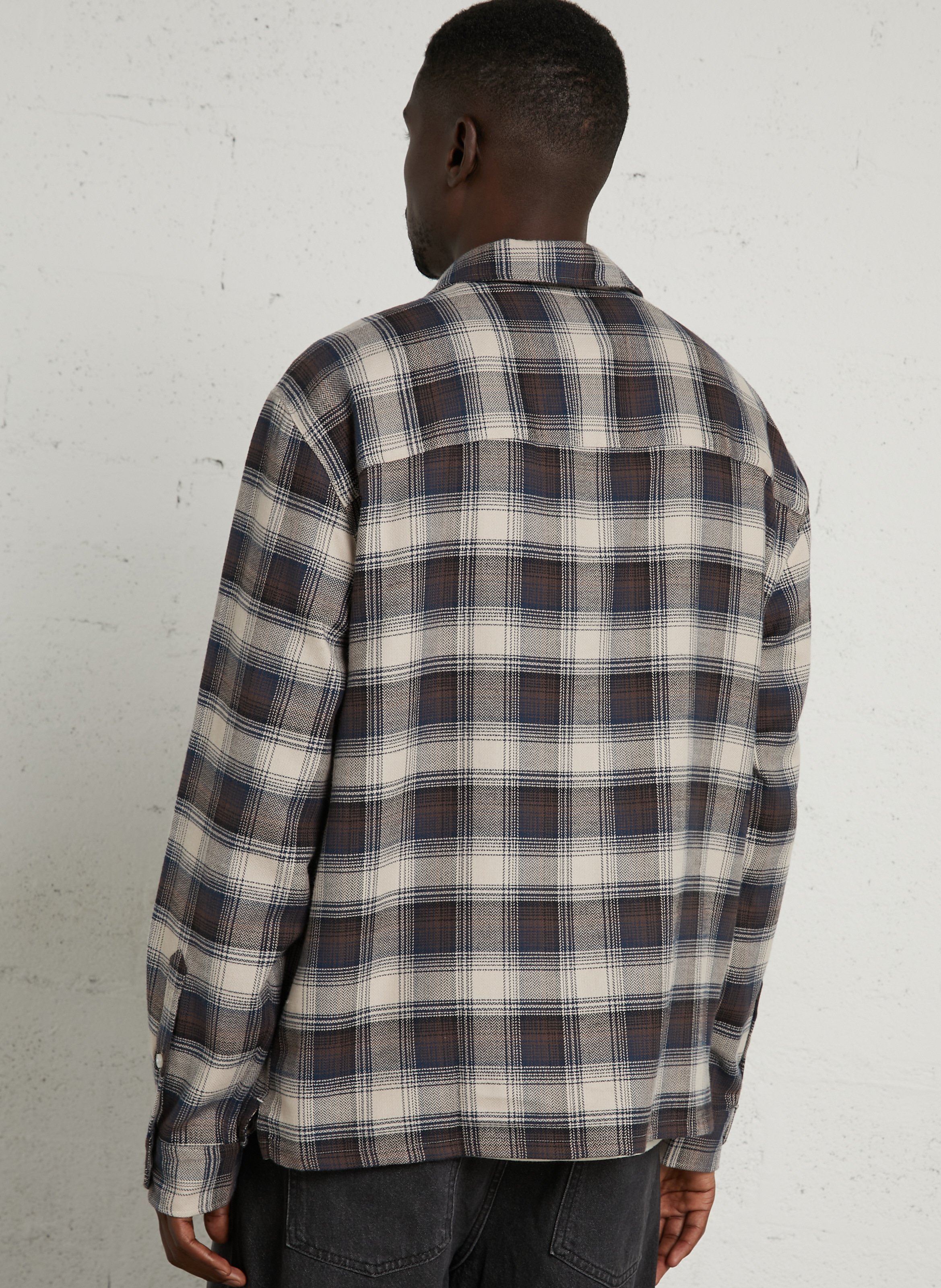 Chemise à carreaux en coton biologique FARAH Marron