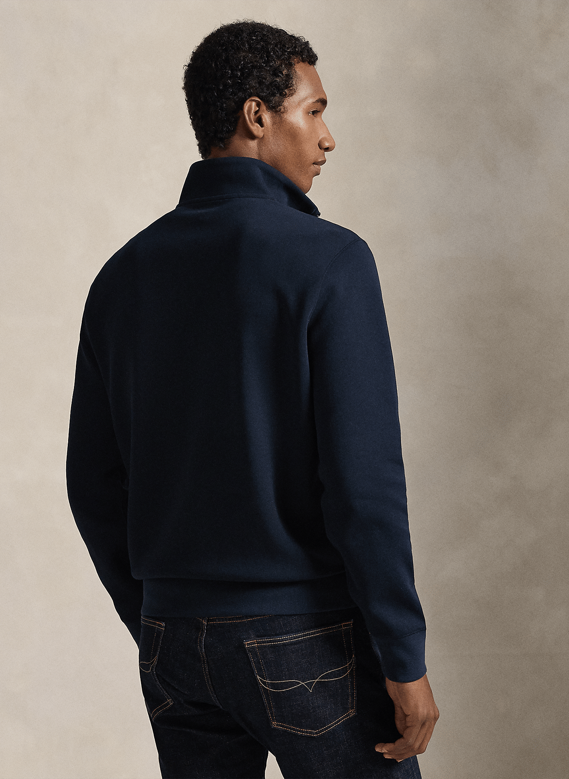 Sweat col montant en coton mélangé POLO RALPH LAUREN Bleu