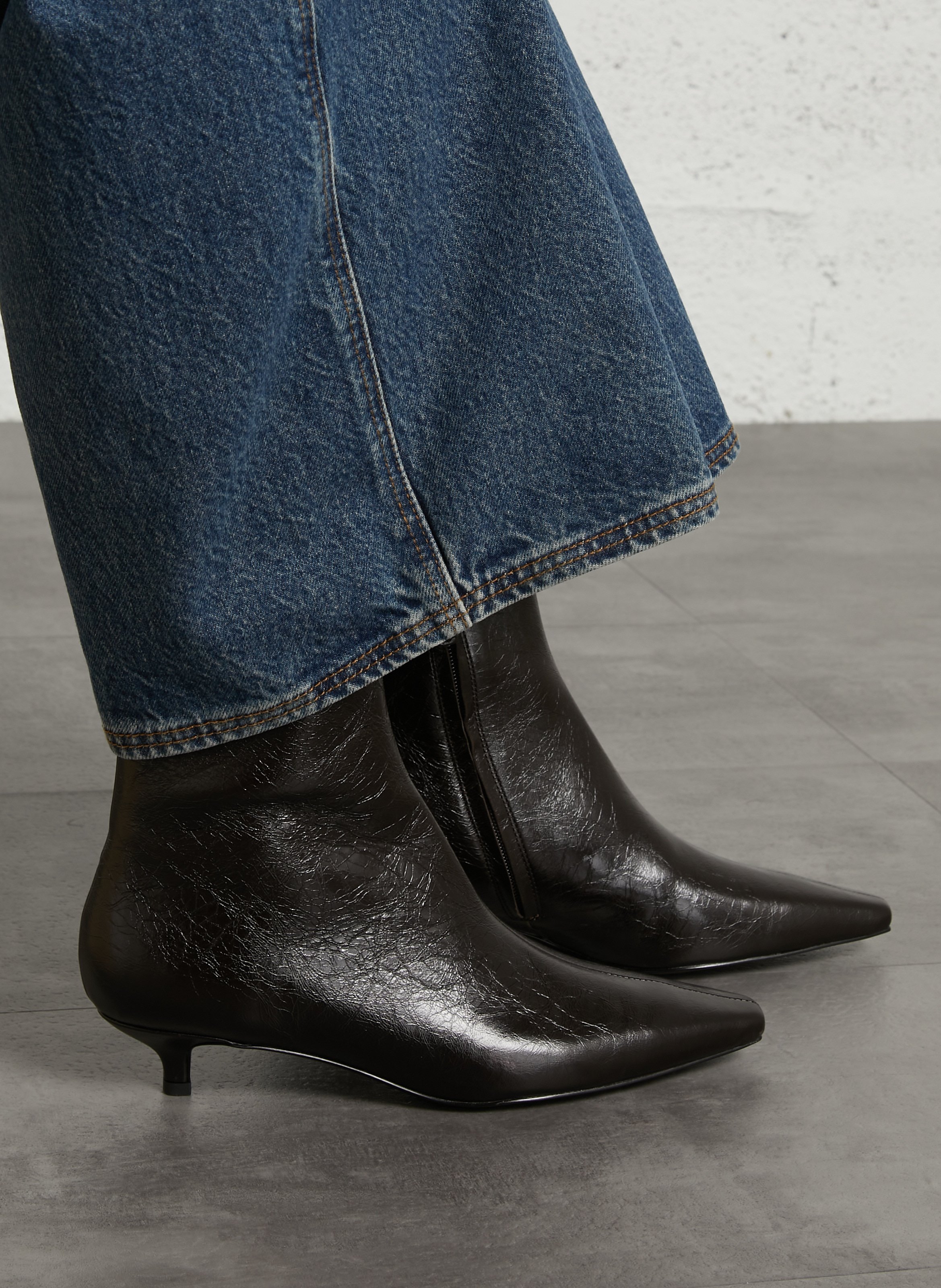 Bottines à bout pointu en cuir BIBI LOU Marron