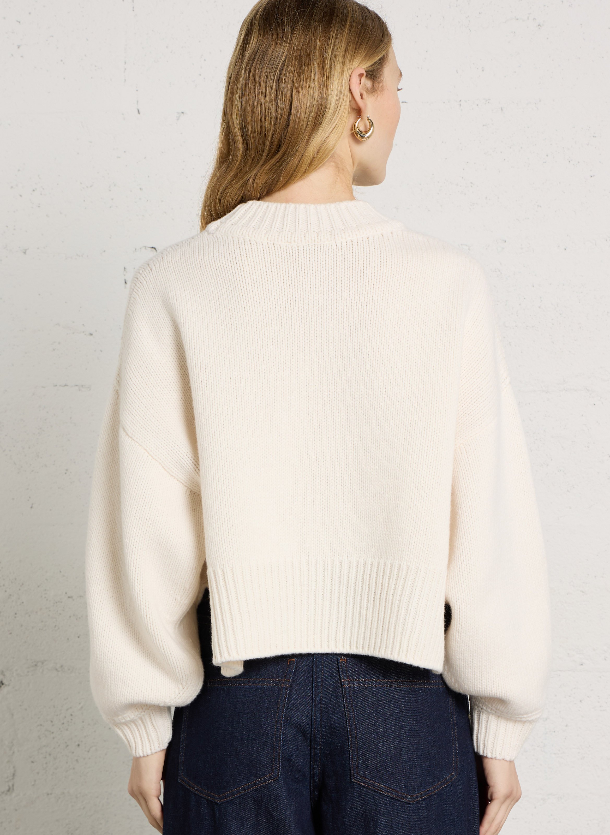 Weit geschnittener Wollpullover SESSUN Beige