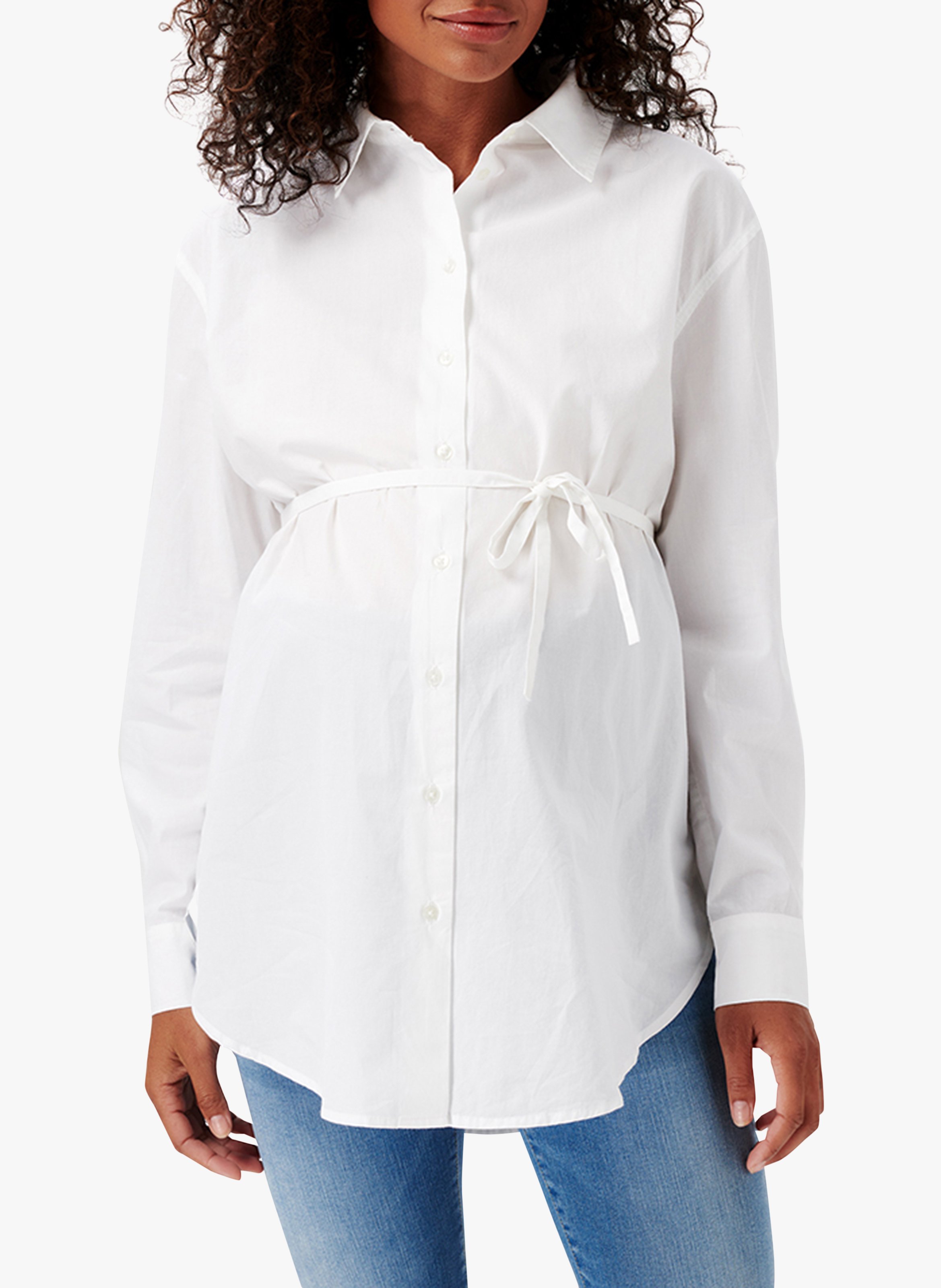 Geknöpfte Baumwollbluse NOPPIES Weiss