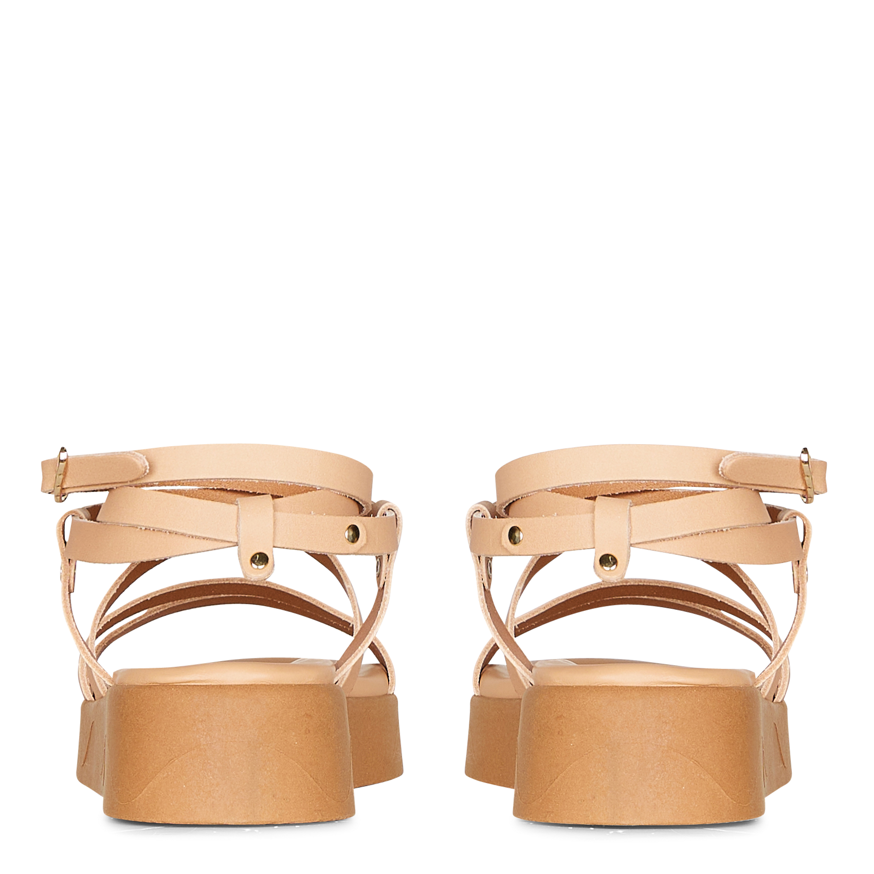 Sandales compensées en cuir ANCIENT GREEK SANDALS Beige
