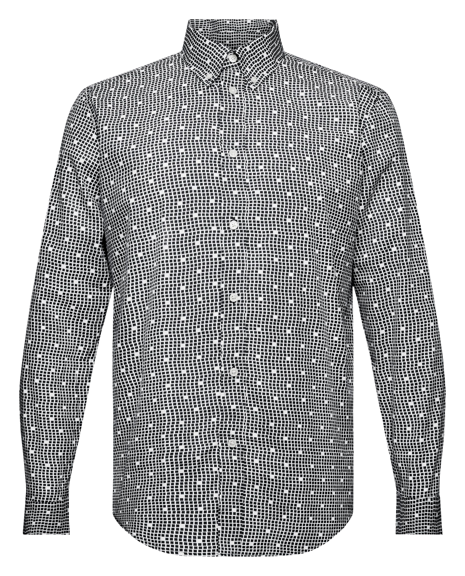 Printed cotton shirt with classic collar ESPRIT Blue