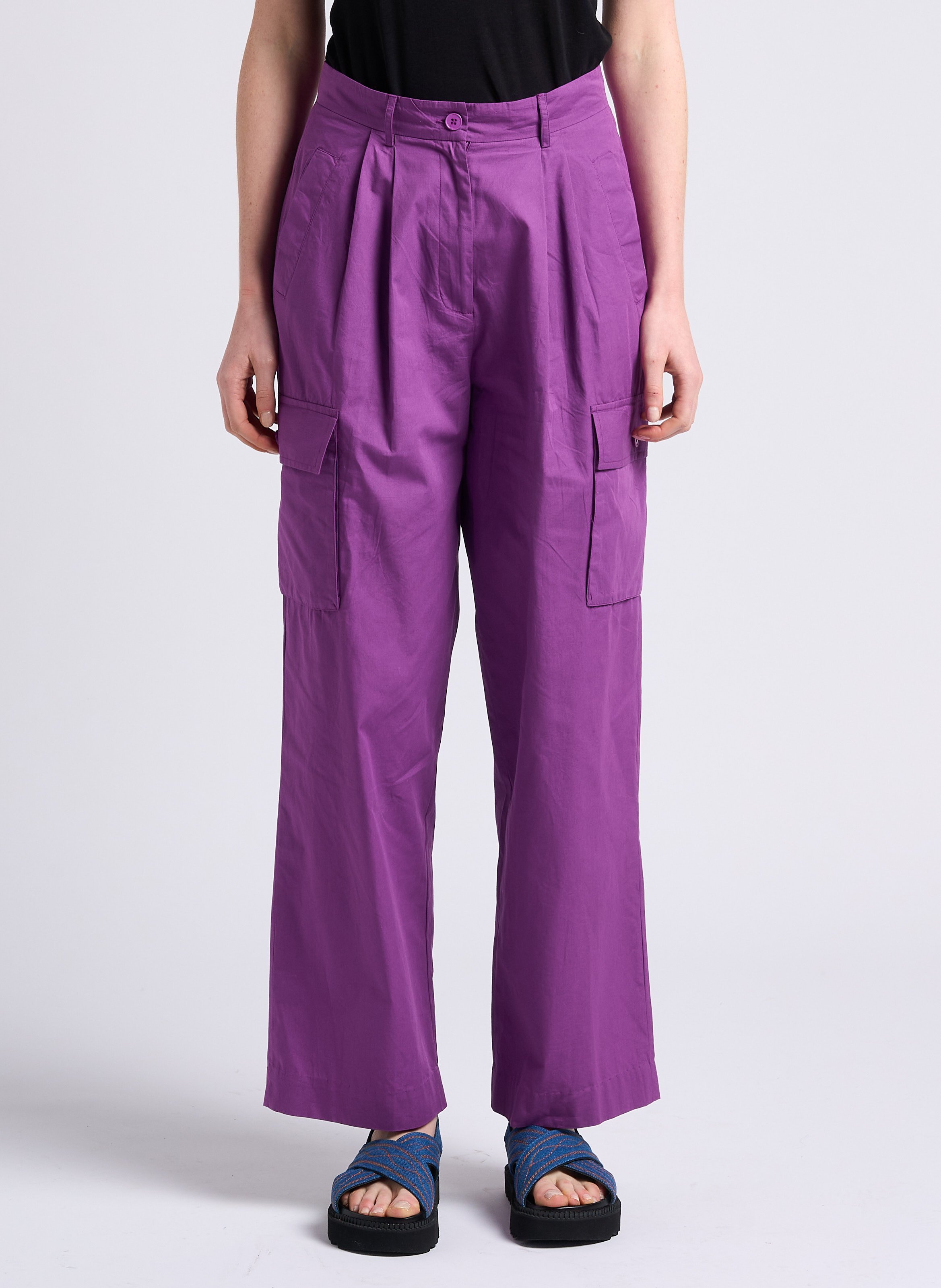 Pantalon cargo en coton ANTIK BATIK Violet