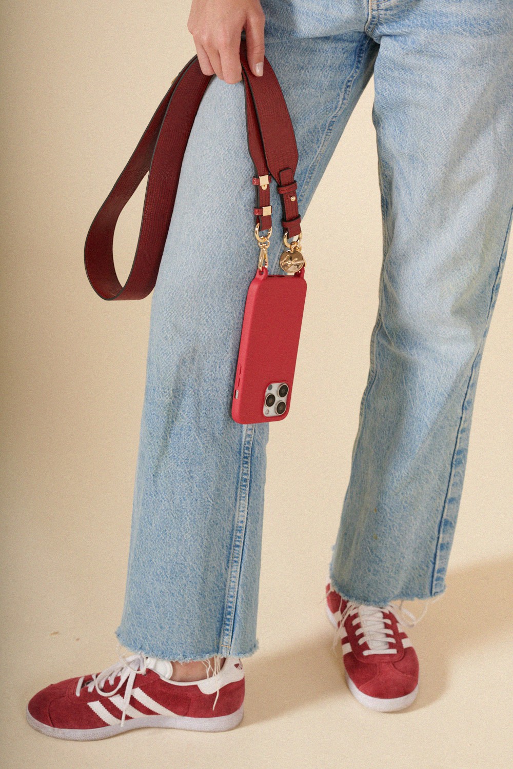 Croco-style phone strap LA COQUE FRANCAISE Red