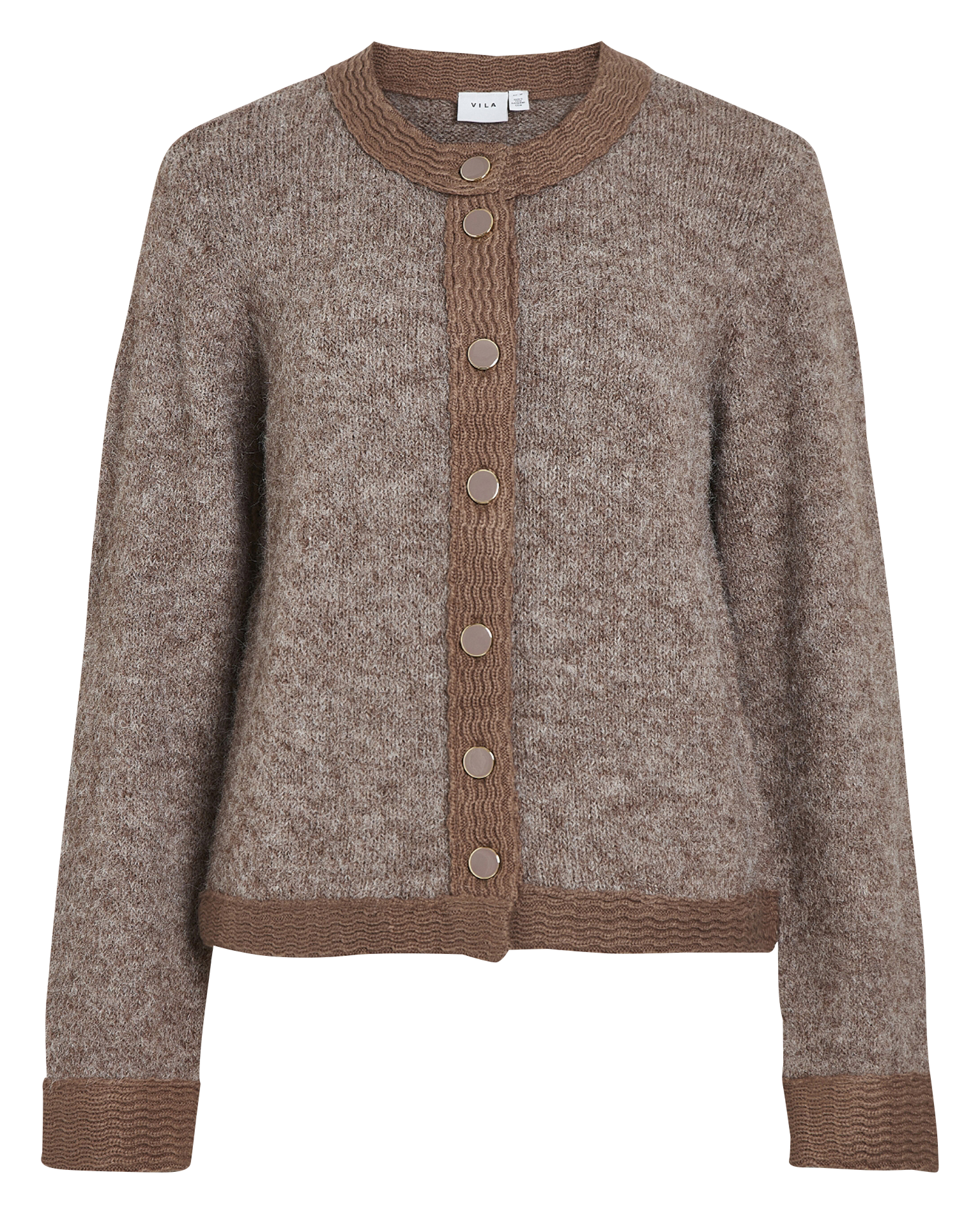 Gilet col rond  VILA Marron