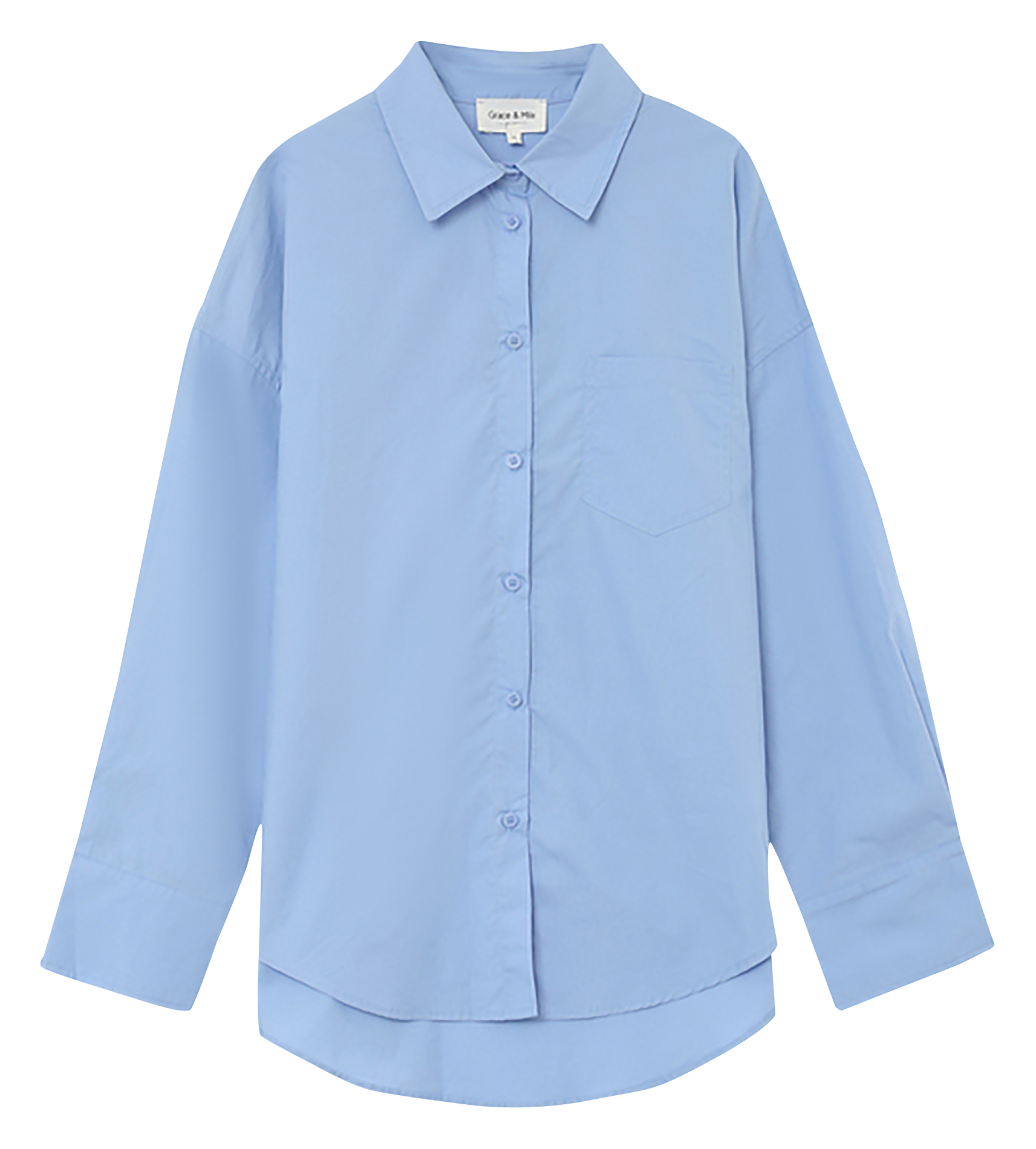 Oversized button-up shirt GRACE ET MILA Blue
