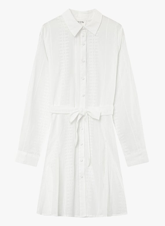 Short embroidered cotton shirt dress White Grace et mila - Women | Place des Tendances Short embroidered cotton shirt dress White Grace et mila - Women | Place des Tendances