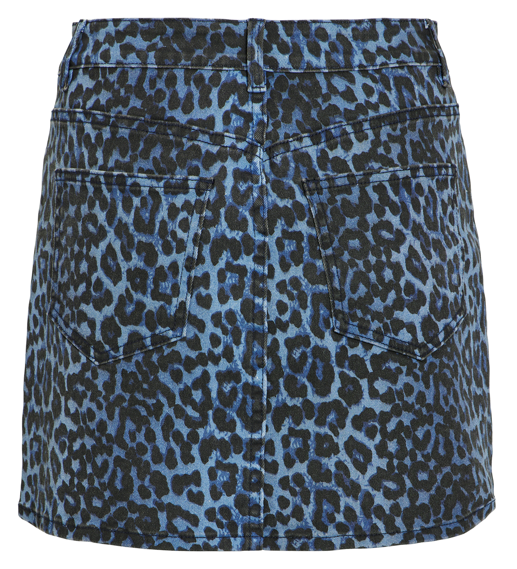 Jupe courte en denim de coton VILA Bleu