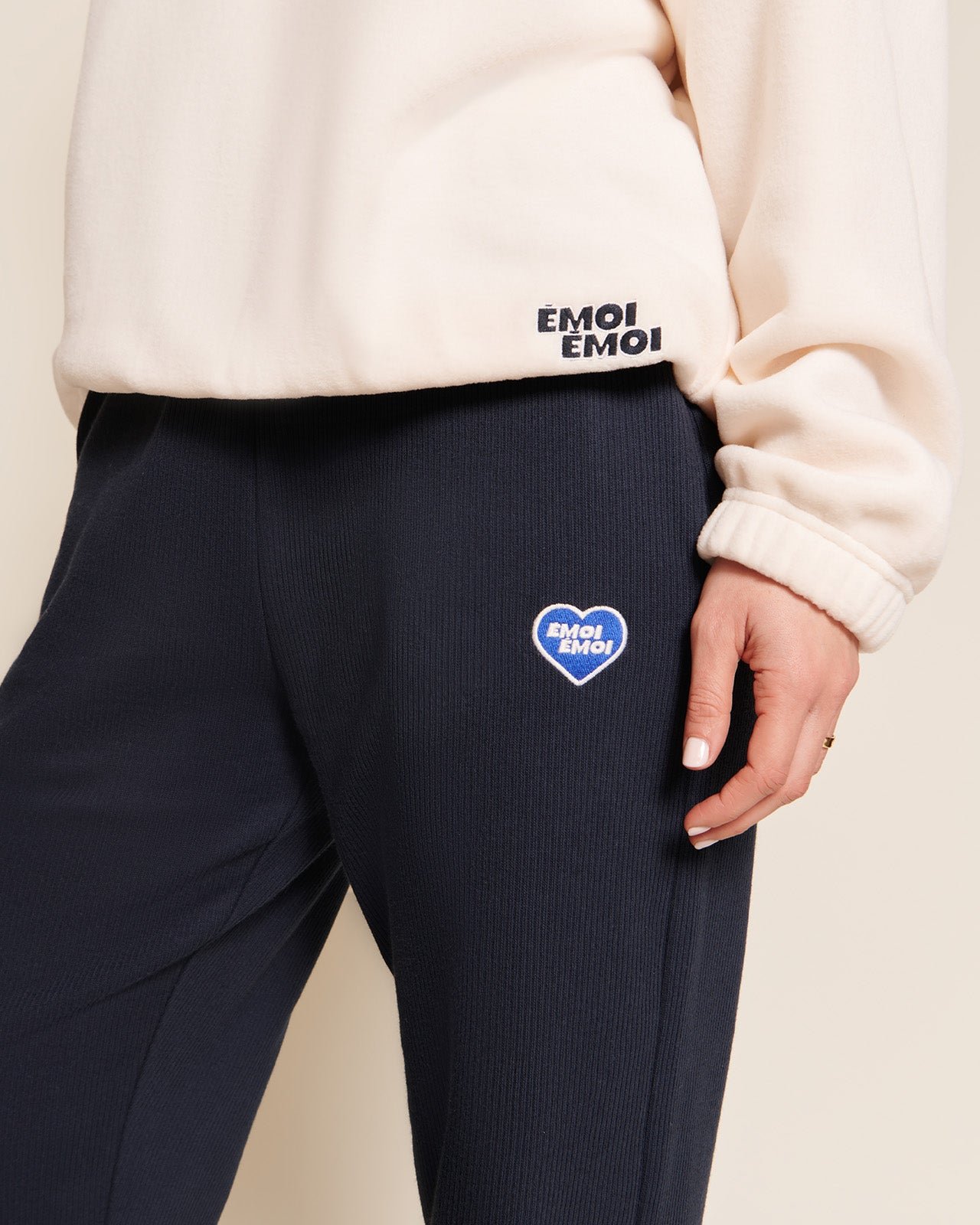 The Phoenix organic ribbed cotton pants EMOI EMOI Blue