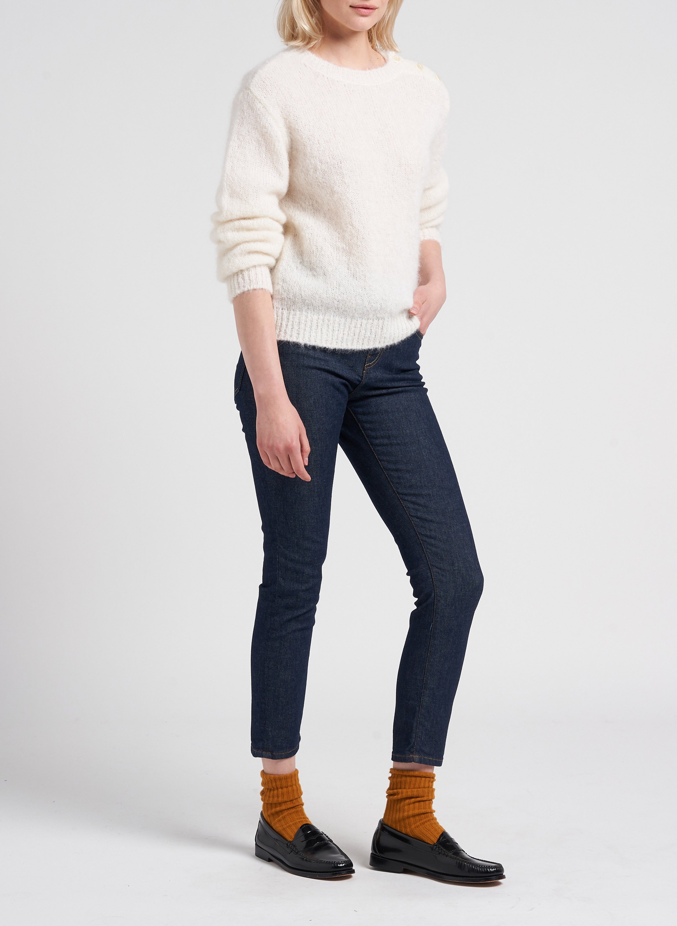 Slim-fit jeans met hoge taille ACQUAVERDE Blauw