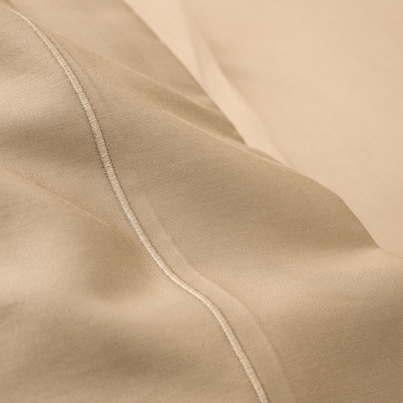 Combed cotton percale flat sheet "Julian" all sizes pure cotton COTON PUR Beige
