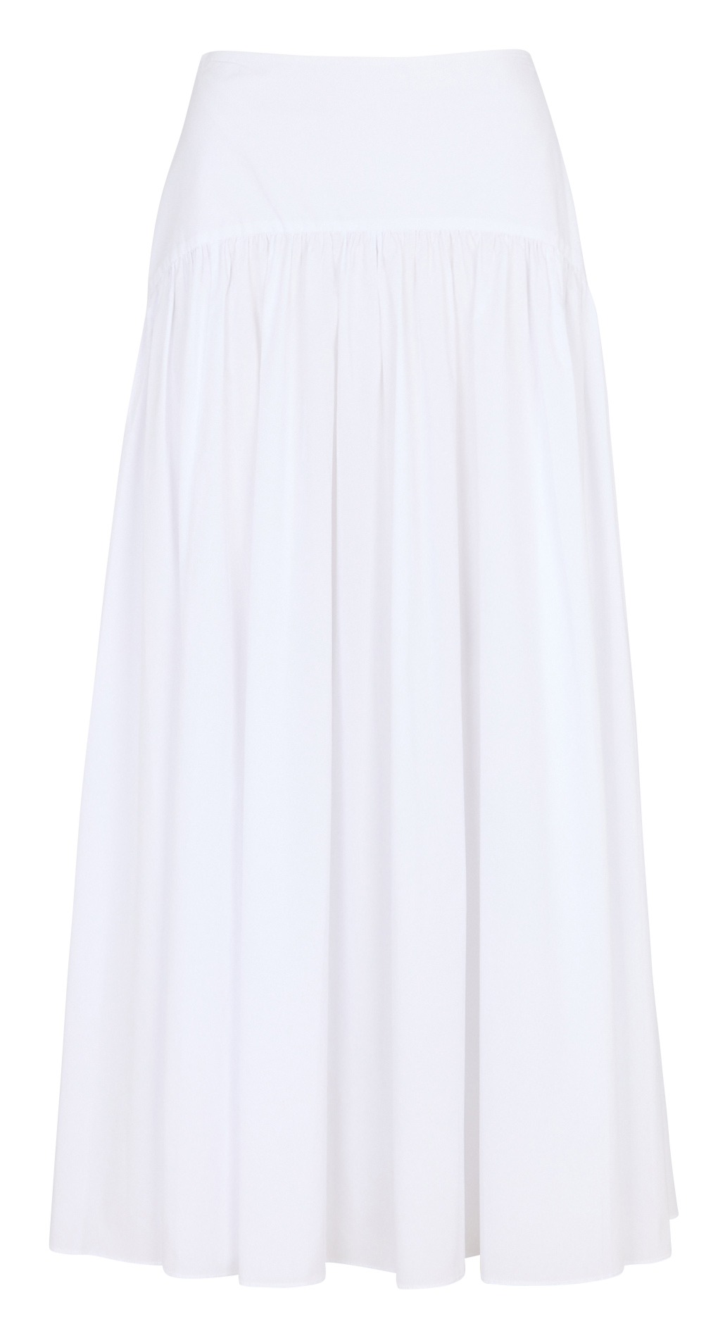 Jupe longue en coton mélangé STAUD Blanc