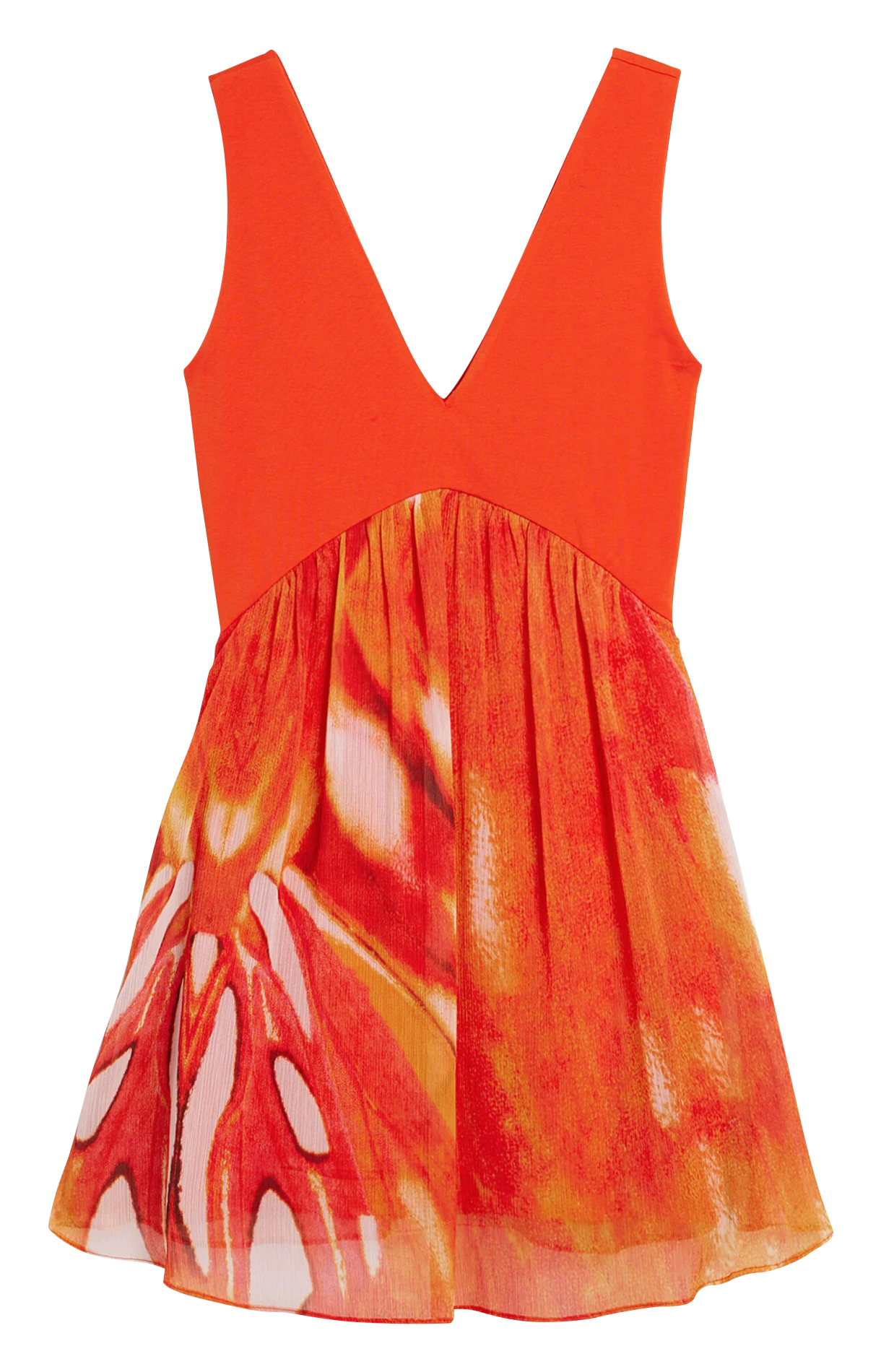 Robe courte col V imprimée DESIGUAL Orange