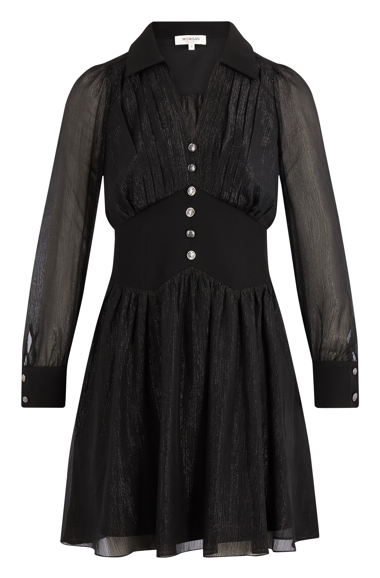 Robe col V  MORGAN Noir