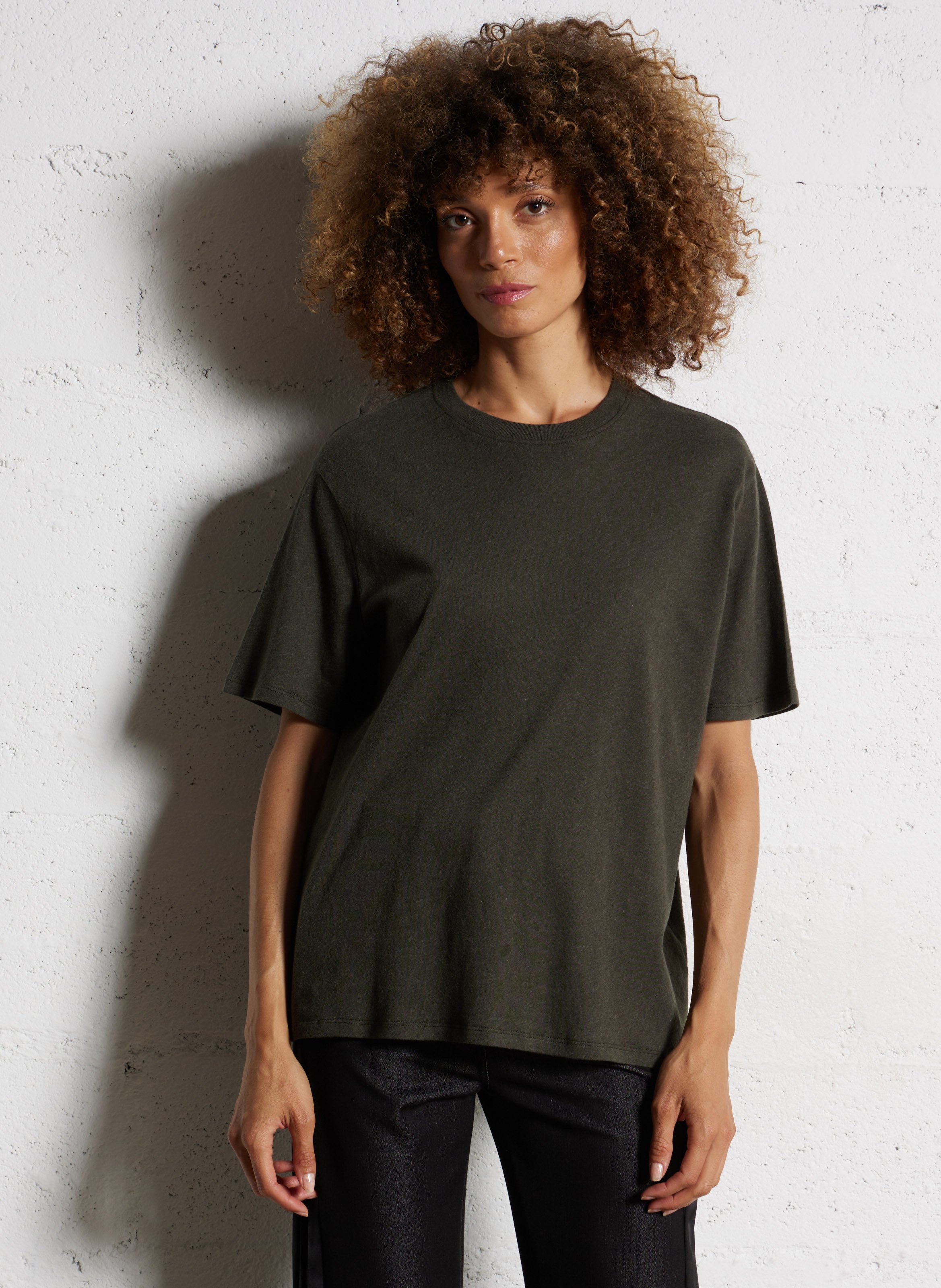 Tee-shirt col rond en coton bio MAJESTIC FILATURES Vert