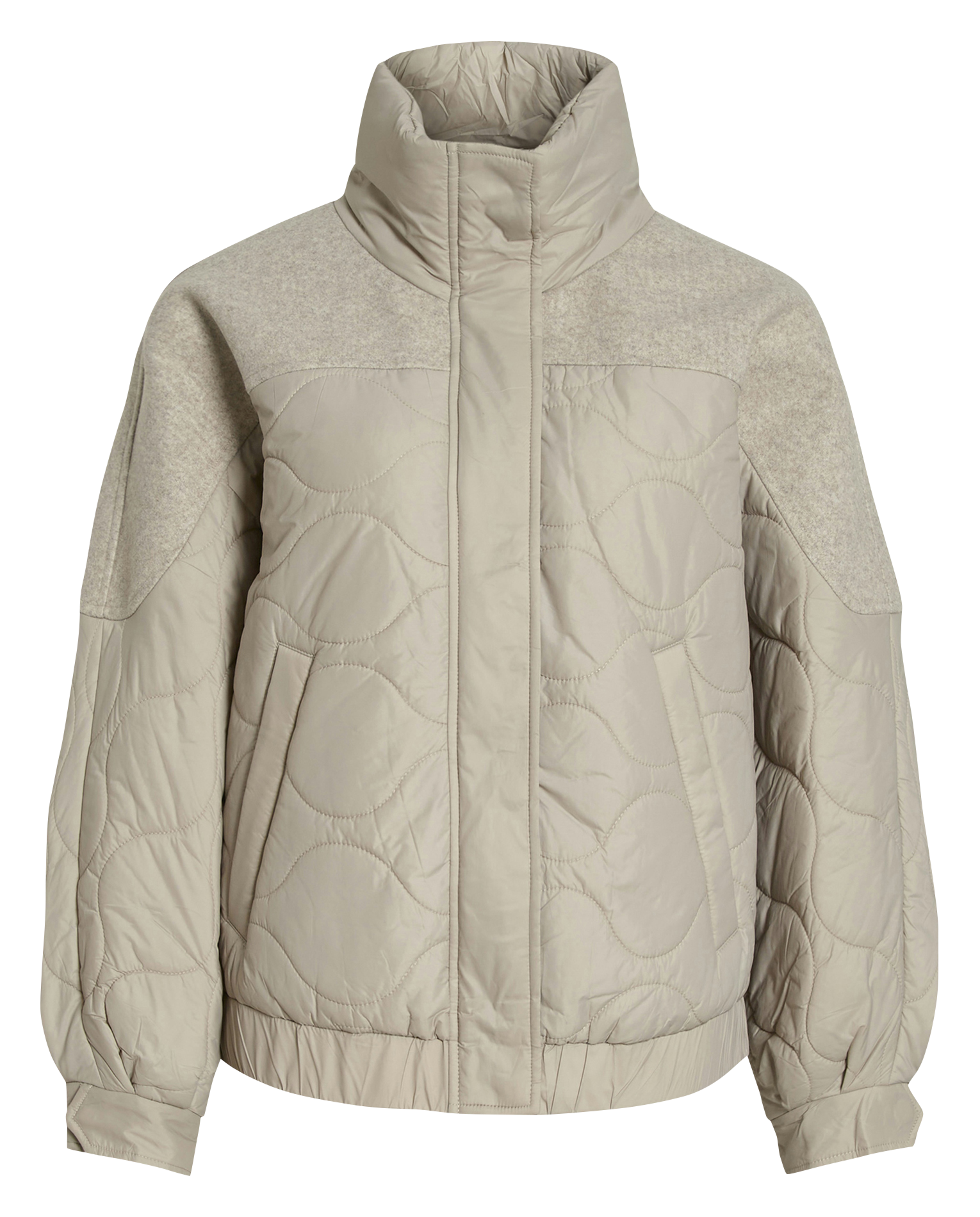 High-neck padded jacket VILA Beige