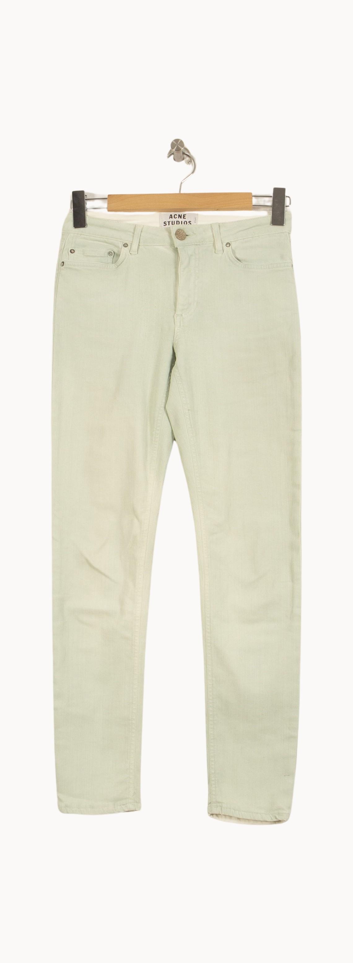 Cropped slim jeans with studs ACNE STUDIOS - Seconde Main White