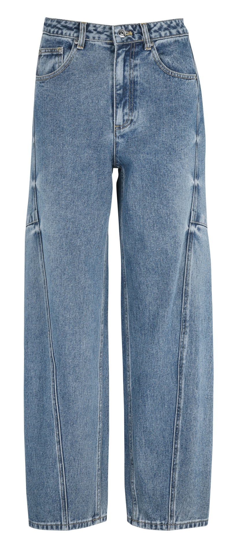 Jean droit large en coton mélangé BERENICE Bleu