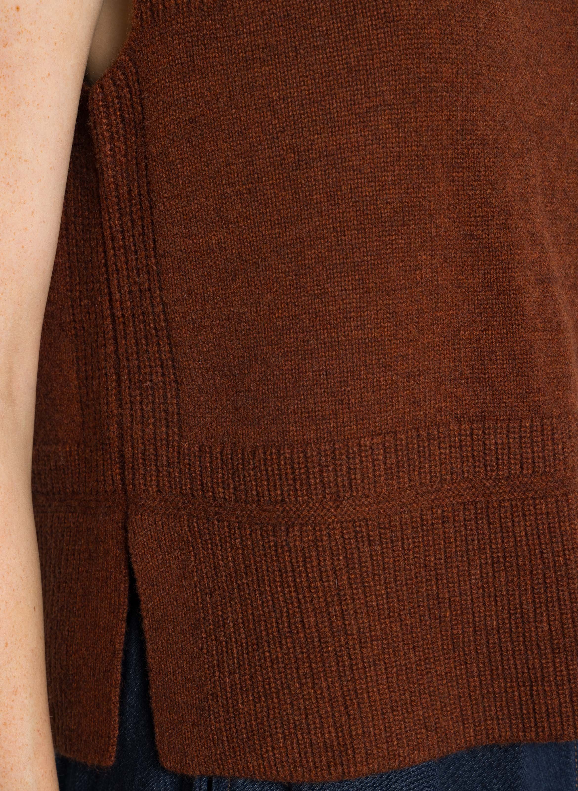 Pull sans manches uni en laine MAISON 123 Rouge